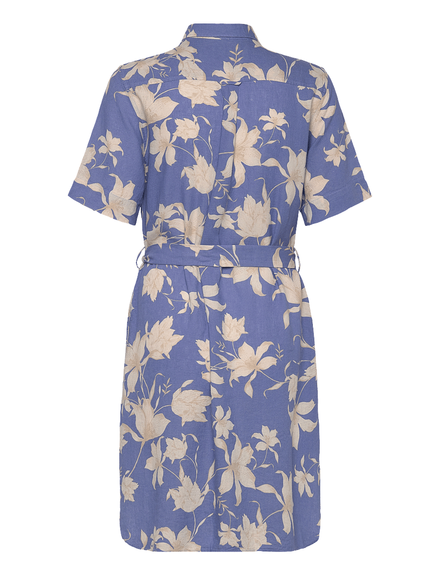Gant - REG LINEN FLORAL PRINT SHIRT DRESS - perfect blue - 2