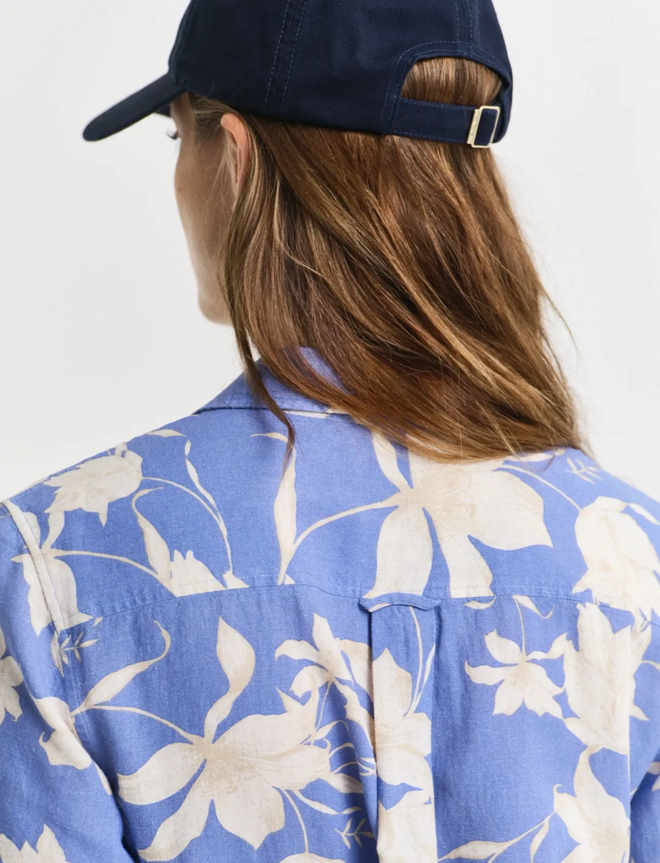 Gant - REG LINEN FLORAL PRINT SHIRT DRESS - perfect blue - 4