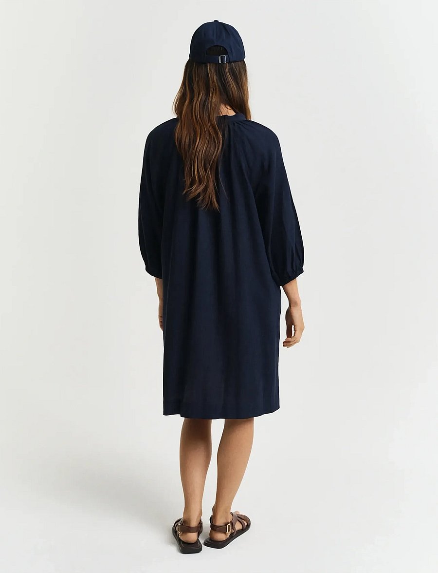 Gant - REL LINEN DRESS - overhemdjurken - evening blue - 3