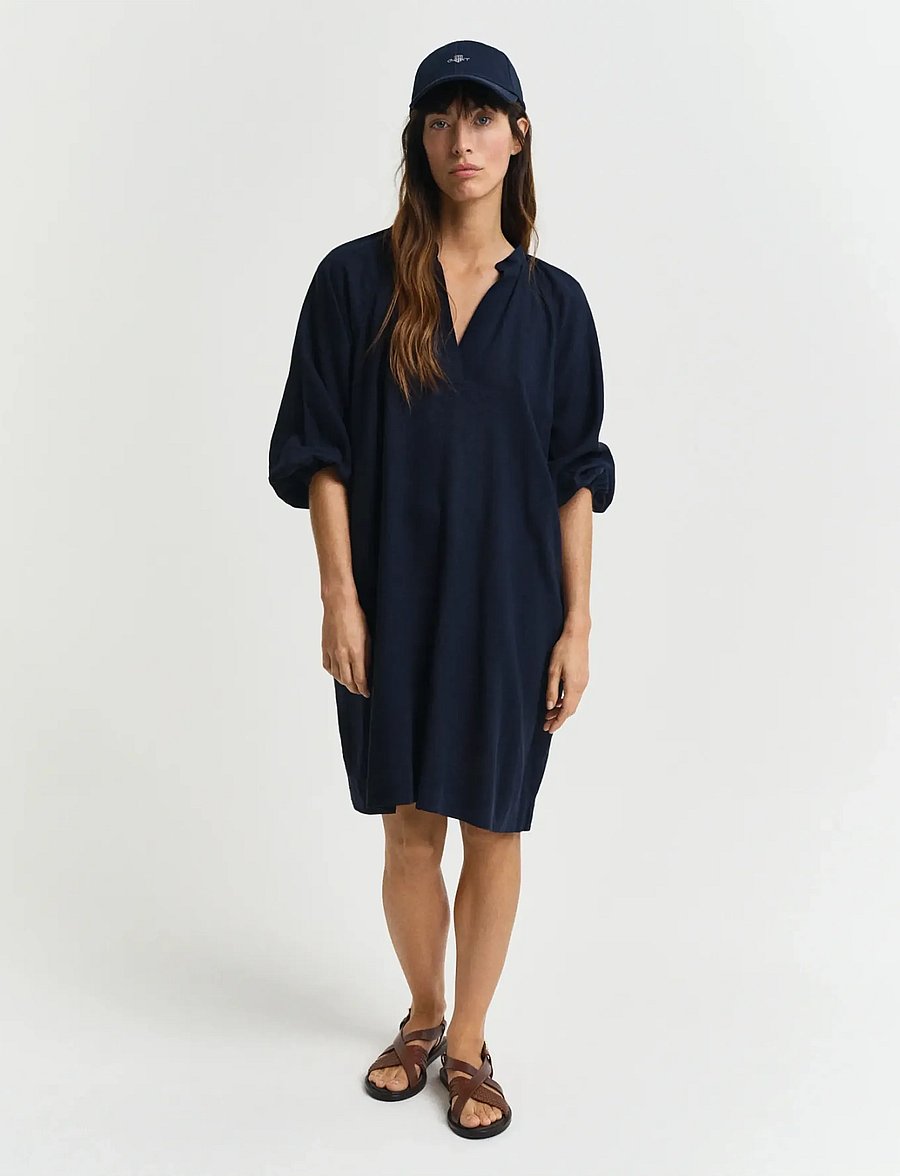 Gant - REL LINEN DRESS - overhemdjurken - evening blue - 4