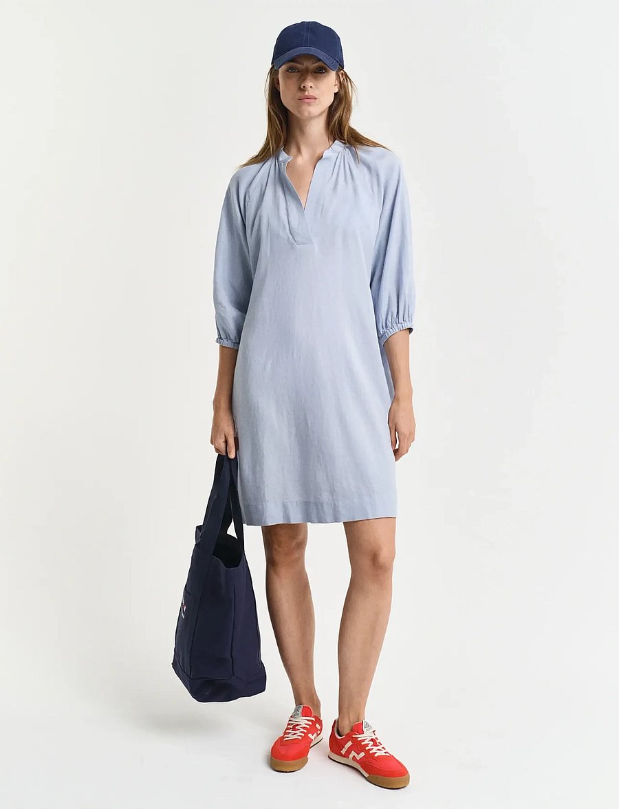 Gant - REL LINEN DRESS - hemdkleider - light blue - 5