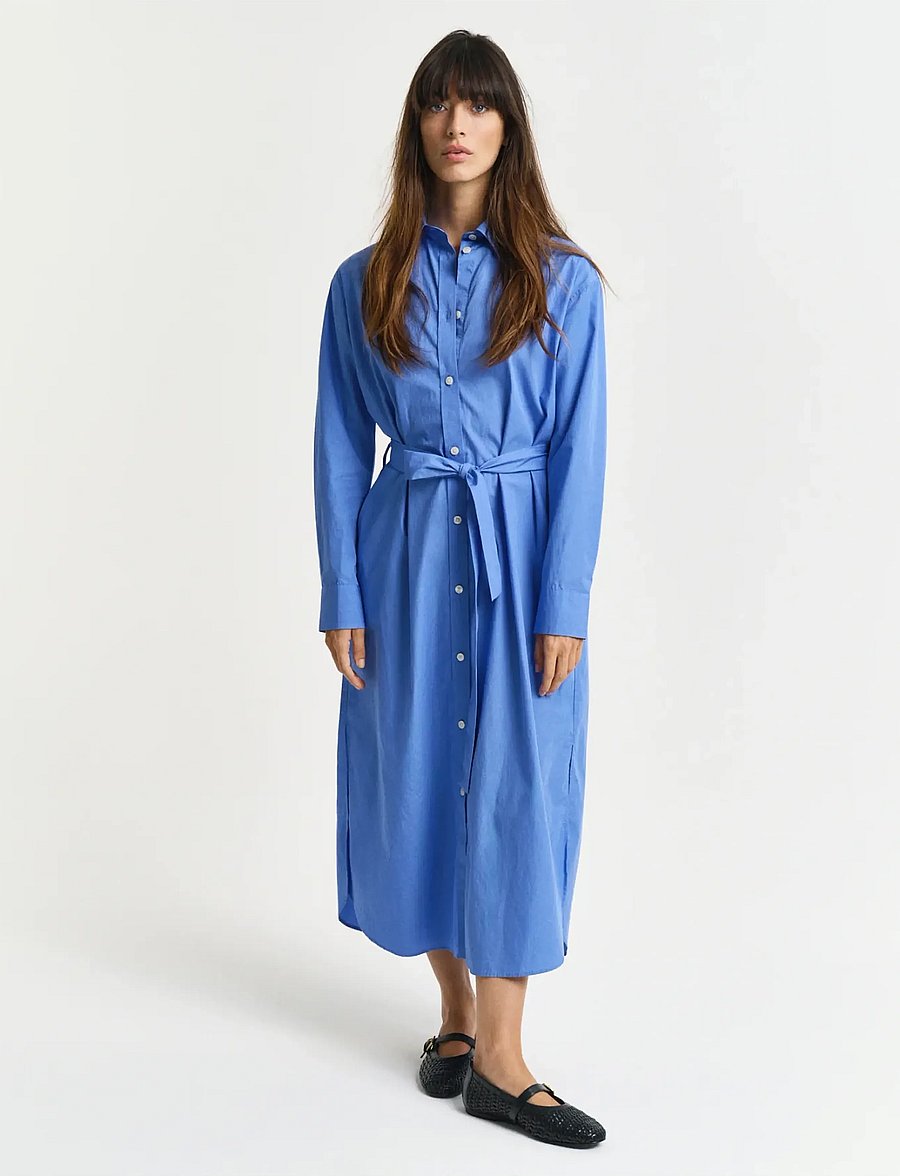 Gant - REL POPLIN SHIRT DRESS - skyrtukjólar - perfect blue - 0