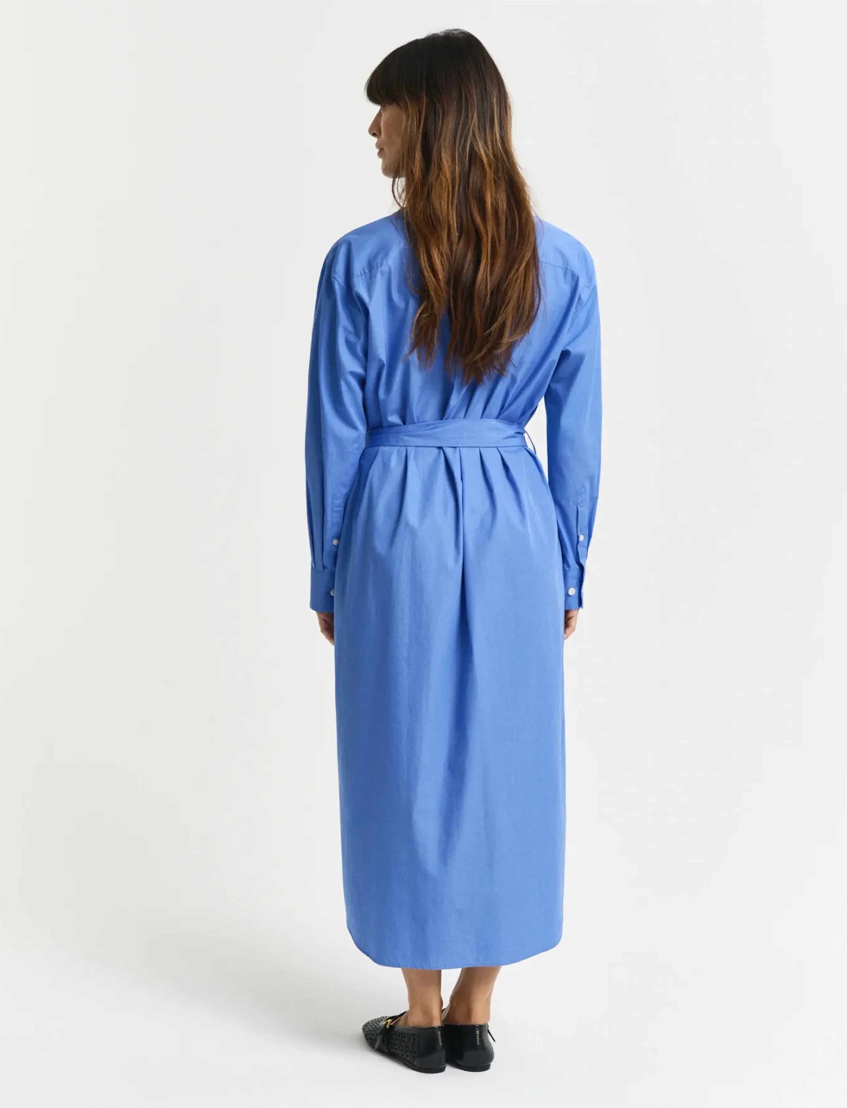 Gant - REL POPLIN SHIRT DRESS - skyrtukjólar - perfect blue - 5
