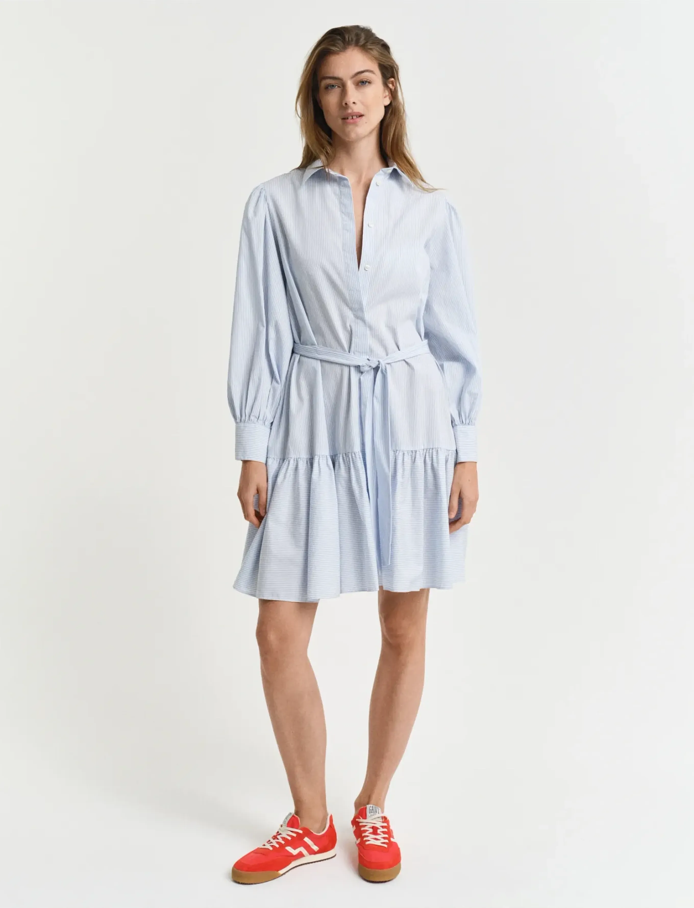 Gant Reg Classic Poplin Striped Dress, 40, Dresses, Lila - Shirt Frauen