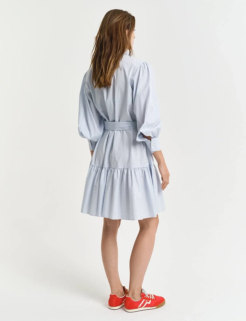 GANT - REG CLASSIC POPLIN STRIPED DRESS - skjortekjoler - fresh blue - 3