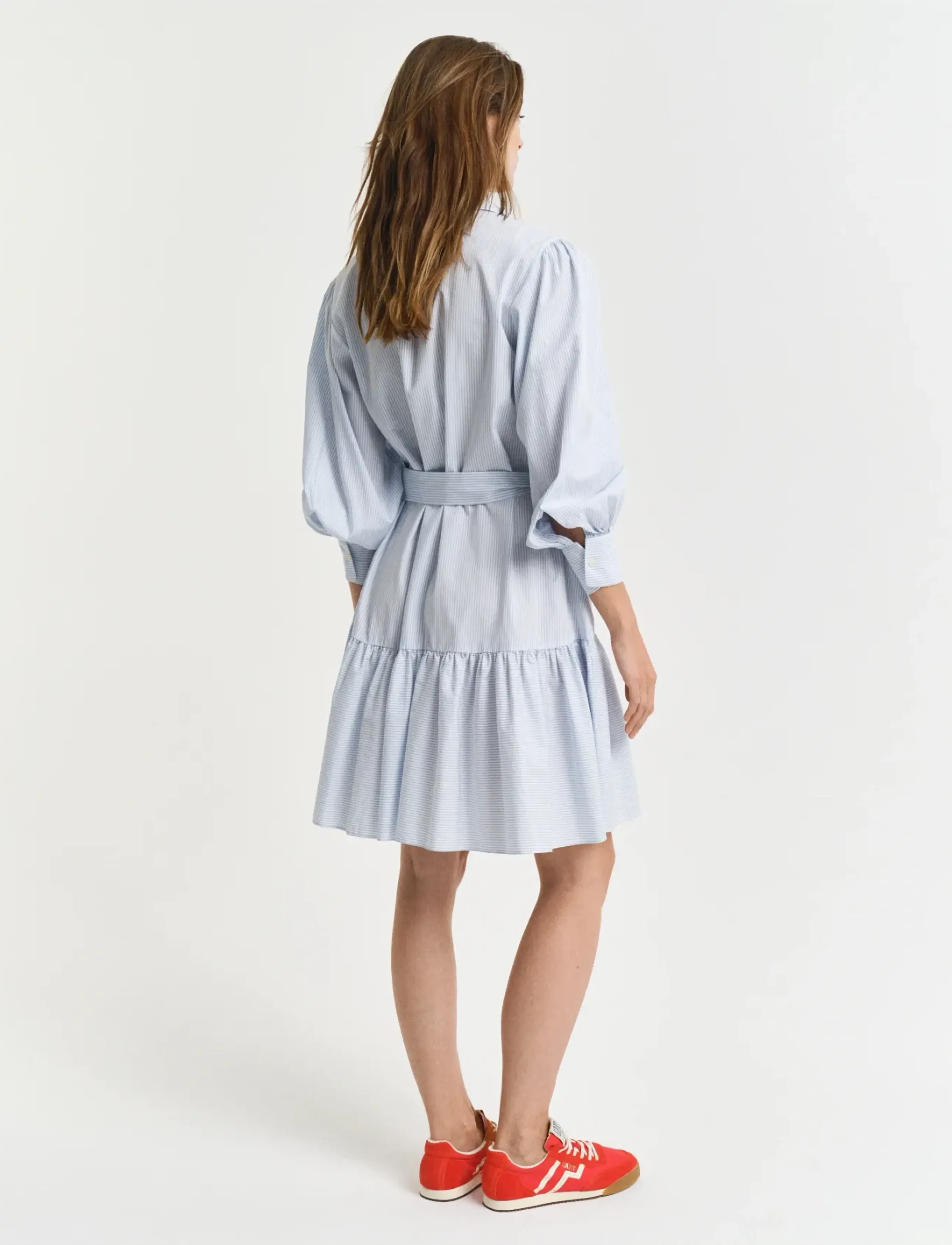 Gant - REG CLASSIC POPLIN STRIPED DRESS - särkkleidid - fresh blue - 3