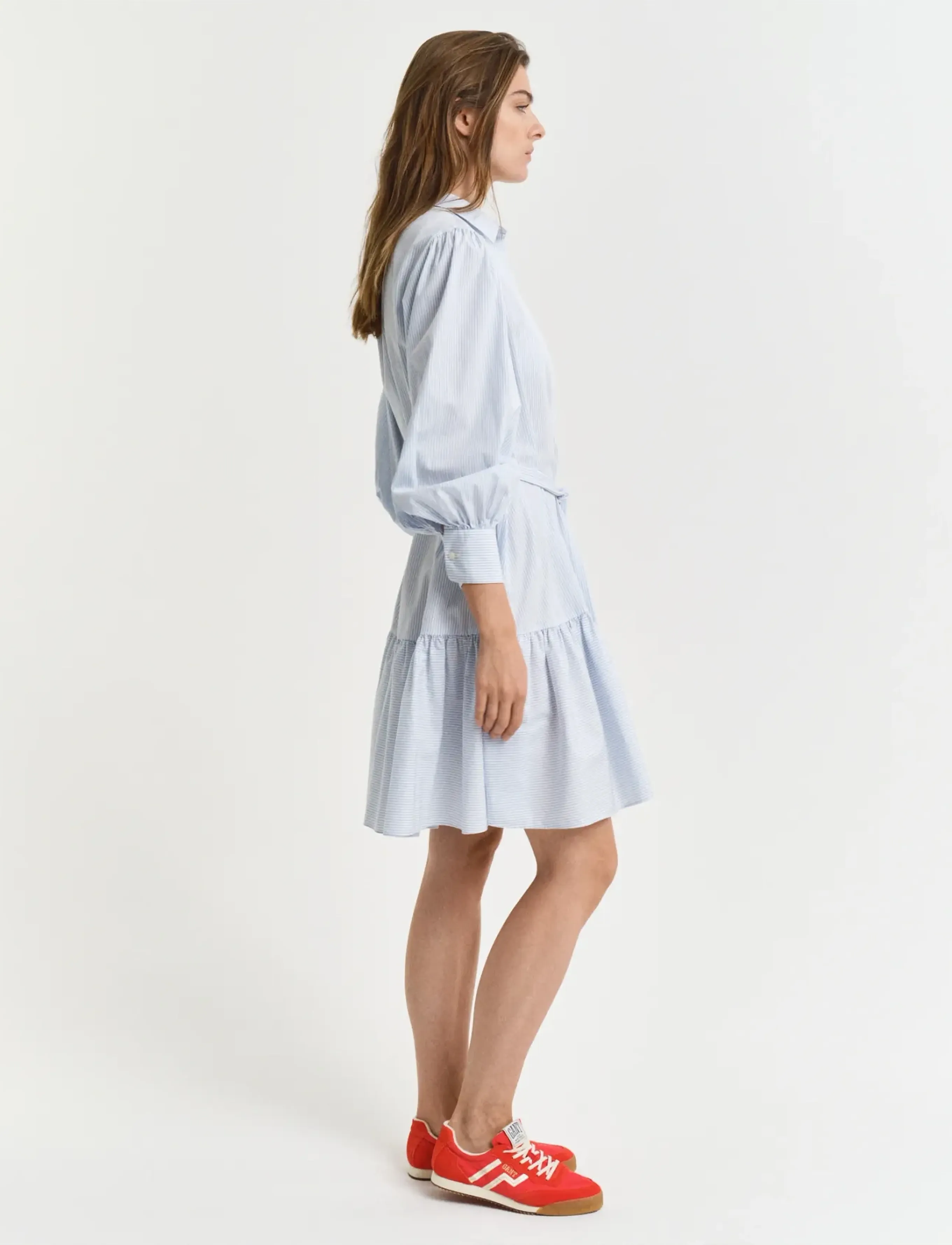 Gant - REG CLASSIC POPLIN STRIPED DRESS - särkkleidid - fresh blue - 4