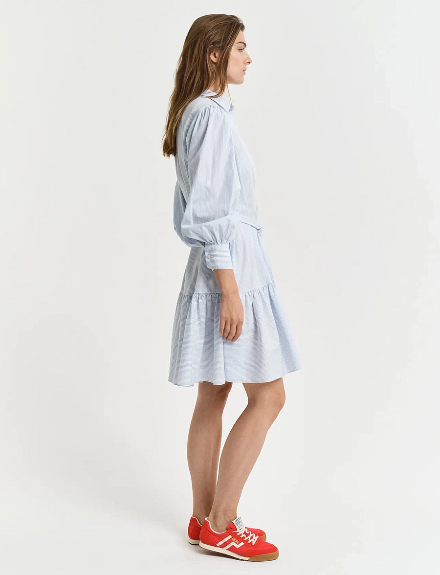 Gant - REG CLASSIC POPLIN STRIPED DRESS - robes chemises - fresh blue - 4