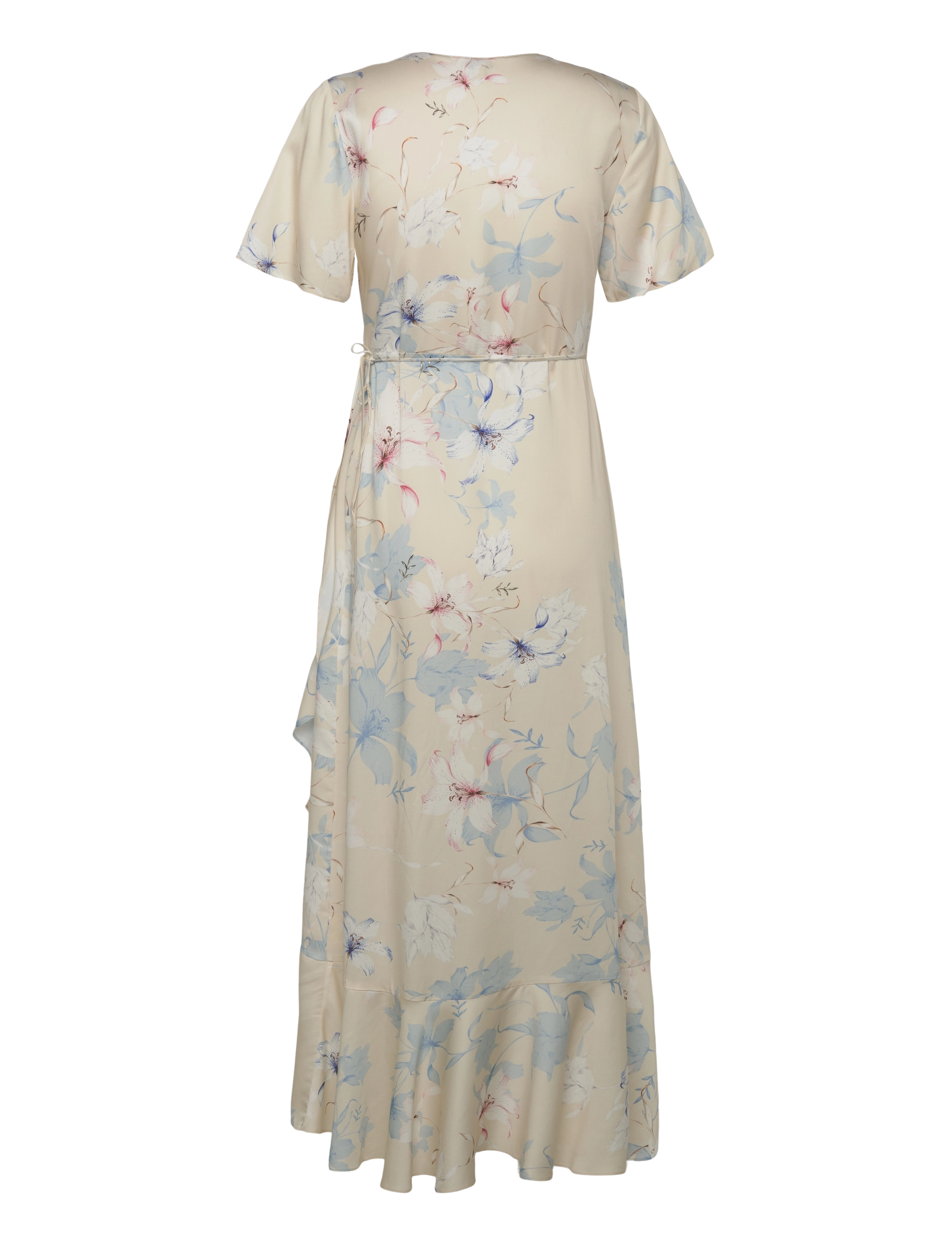 Gant - FLORAL PRINT WRAP SS FRILL DRESS - putty - 1
