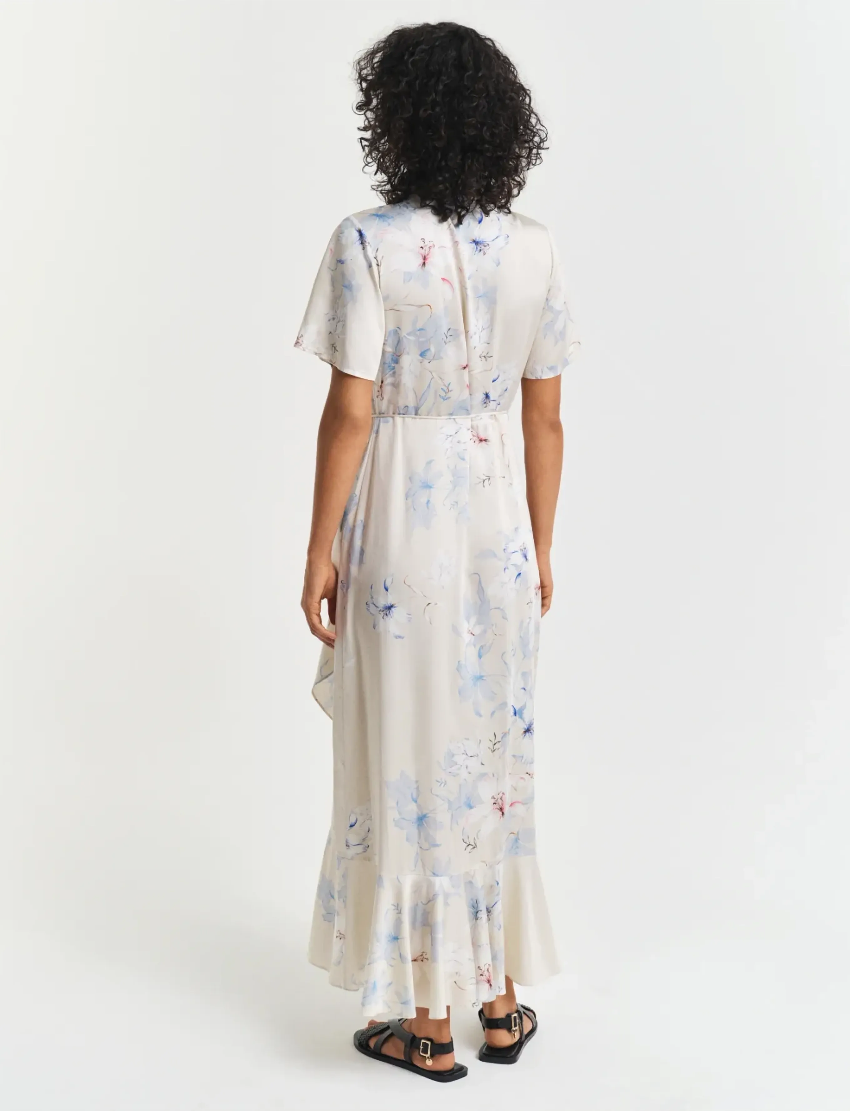 Gant - FLORAL PRINT WRAP SS FRILL DRESS - putty - 3
