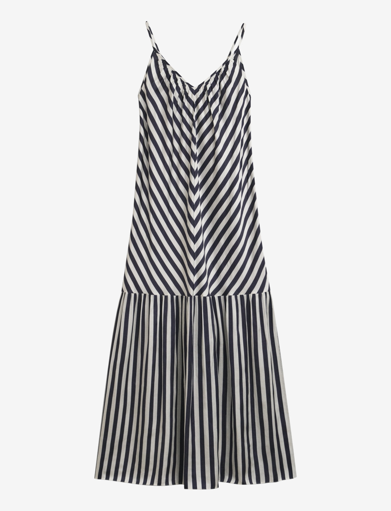 GANT - MAXI CHEVRON STRIPED STRAP DRESS - maxiklänningar - evening blue - 1