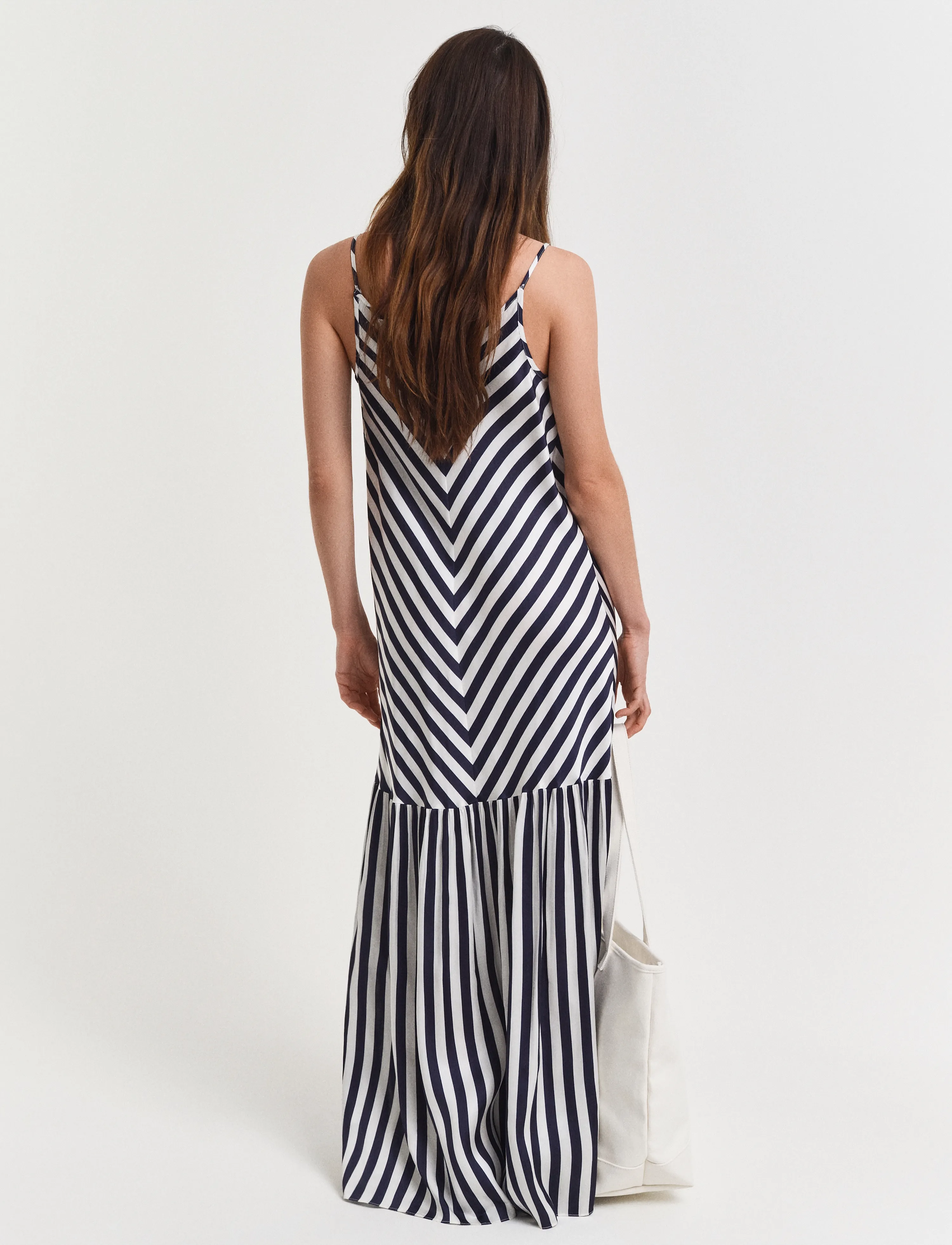 Gant - MAXI CHEVRON STRIPED STRAP DRESS - maxi kjólar - evening blue - 2