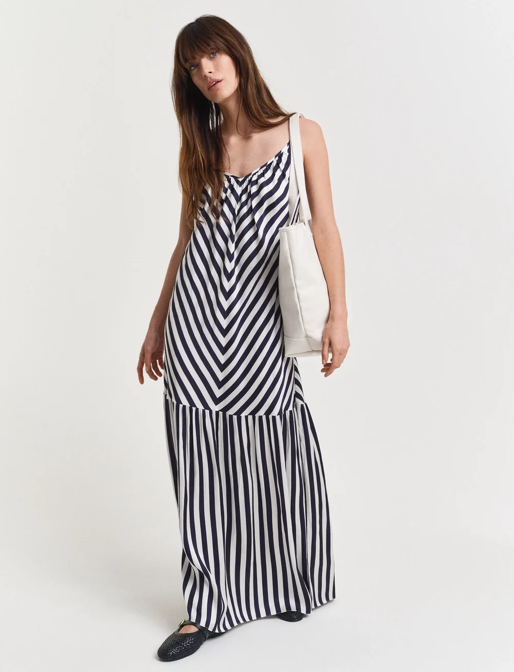 GANT - MAXI CHEVRON STRIPED STRAP DRESS - maxikleider - evening blue - 4