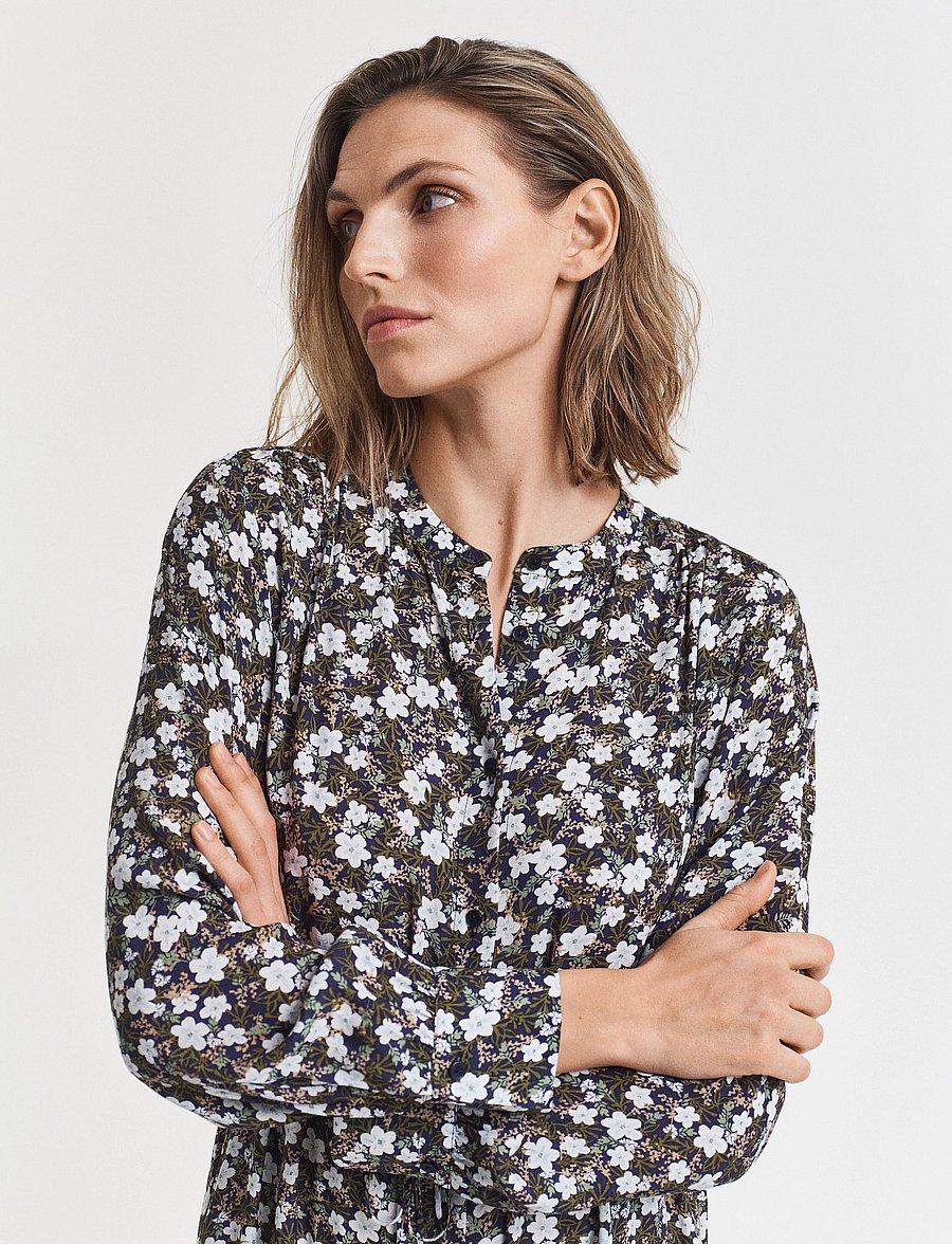Gant - REG FLORAL PRINT DRESS - midi dresses - classic blue - 4