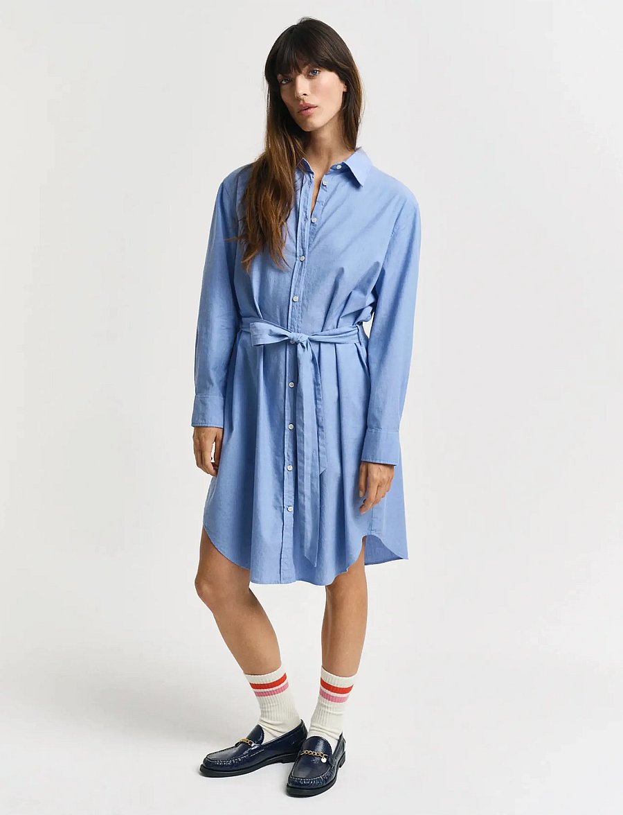 Gant - REL LUXURY OXFORD SHIRT DRESS - robes chemises - perfect blue - 0