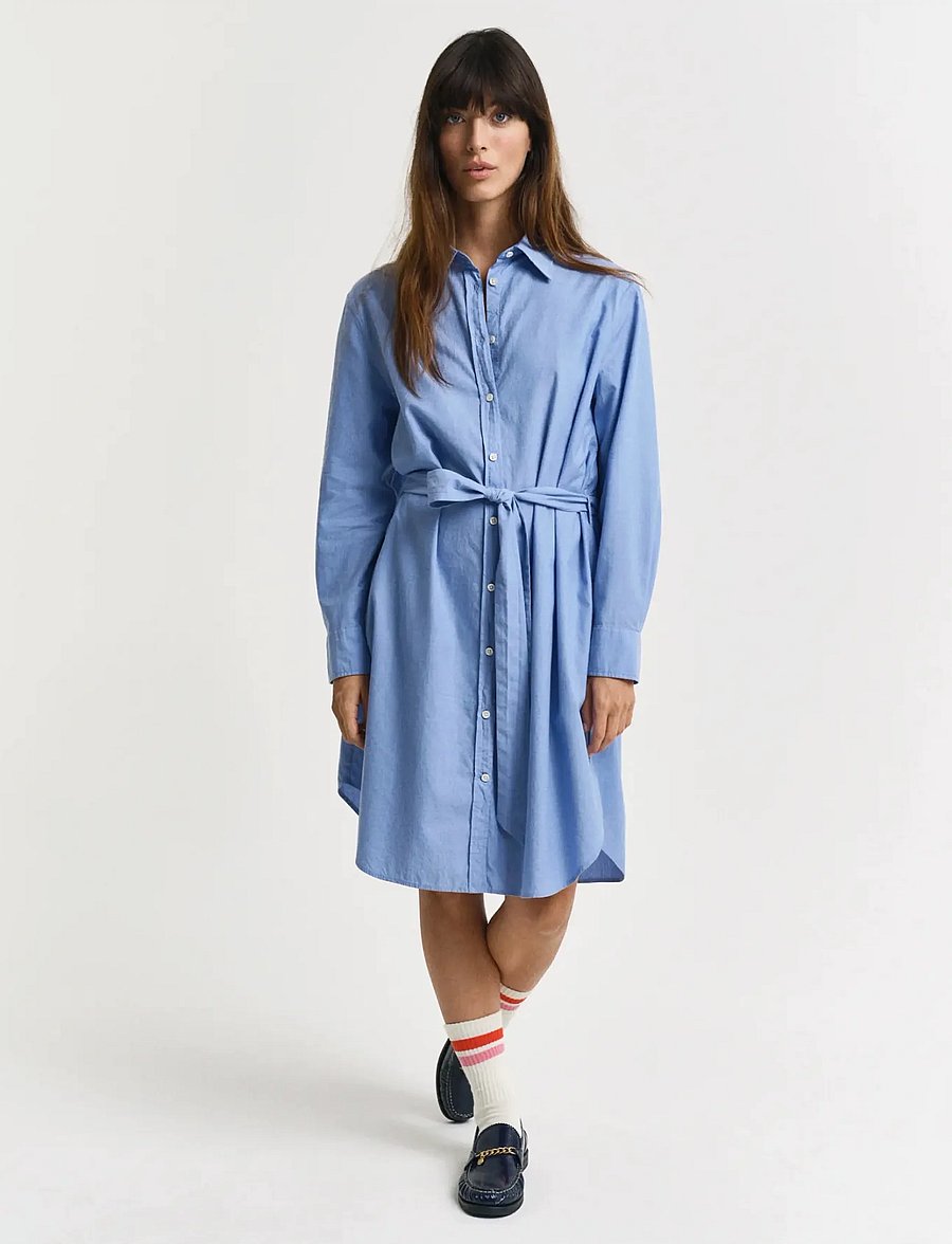 Gant - REL LUXURY OXFORD SHIRT DRESS - robes chemises - perfect blue - 3