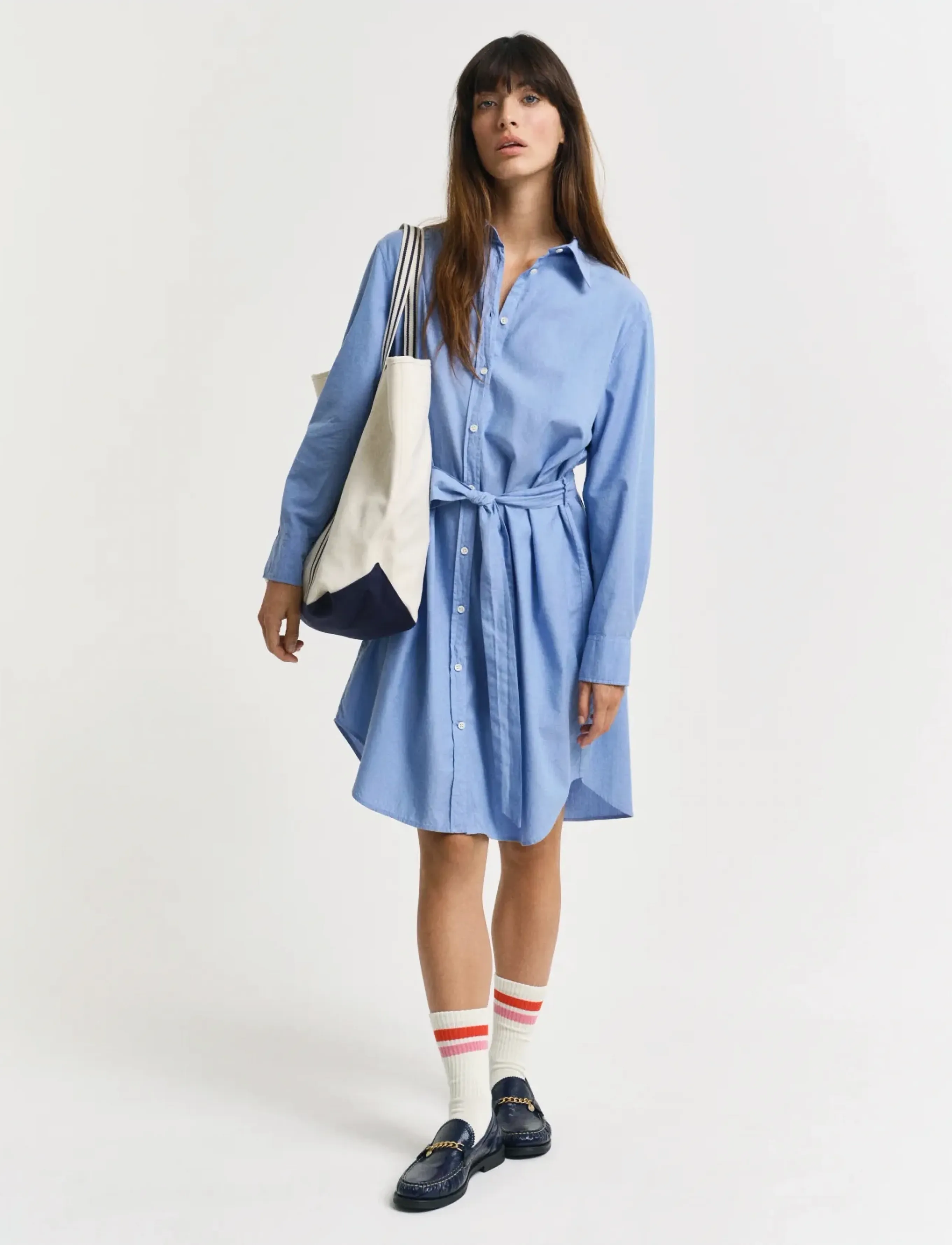 Gant - REL LUXURY OXFORD SHIRT DRESS - robes chemises - perfect blue - 4