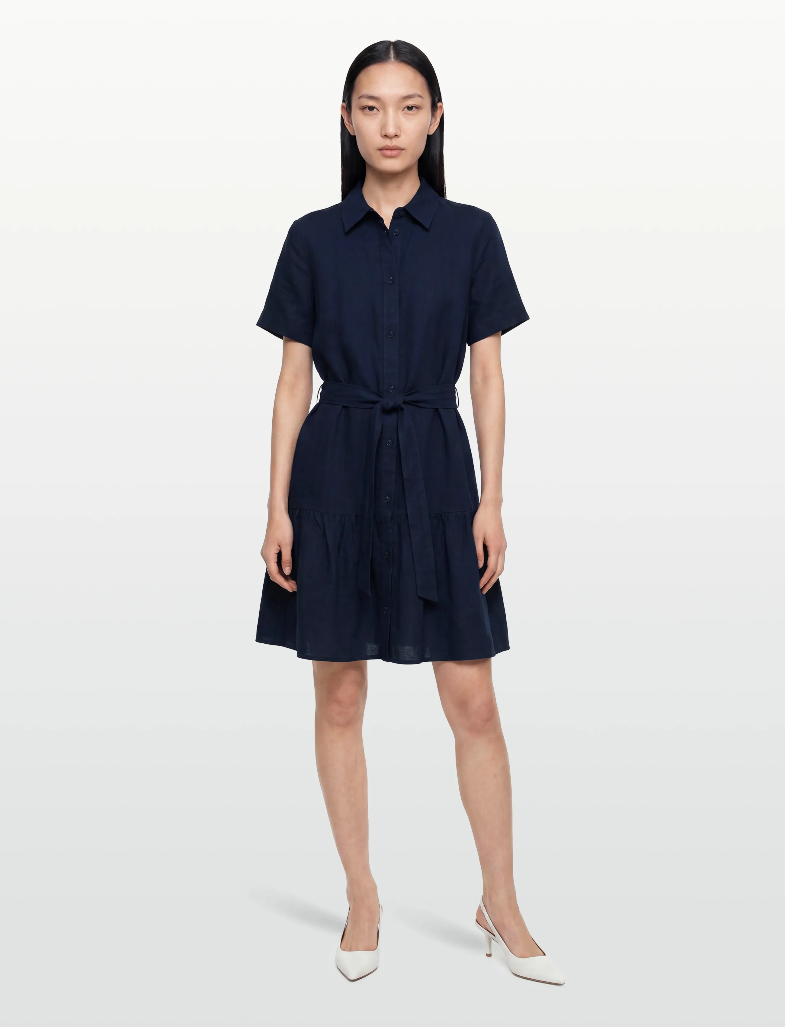 Gant REG LINEN SHIRT DRESS - Hemdkleider - EVENING BLUE / navy