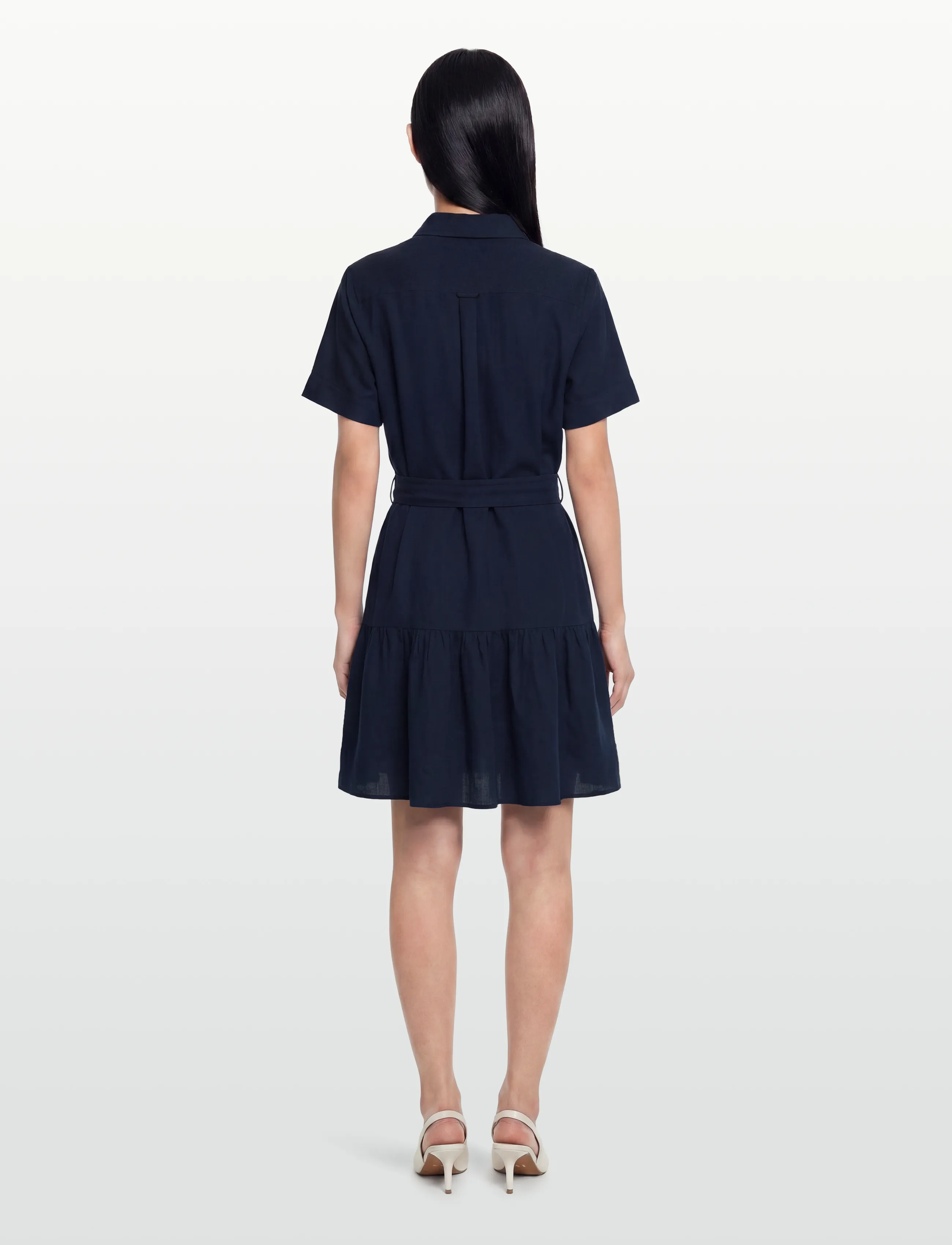 Gant - REG LINEN SHIRT DRESS - sommerkleider - evening blue - 4