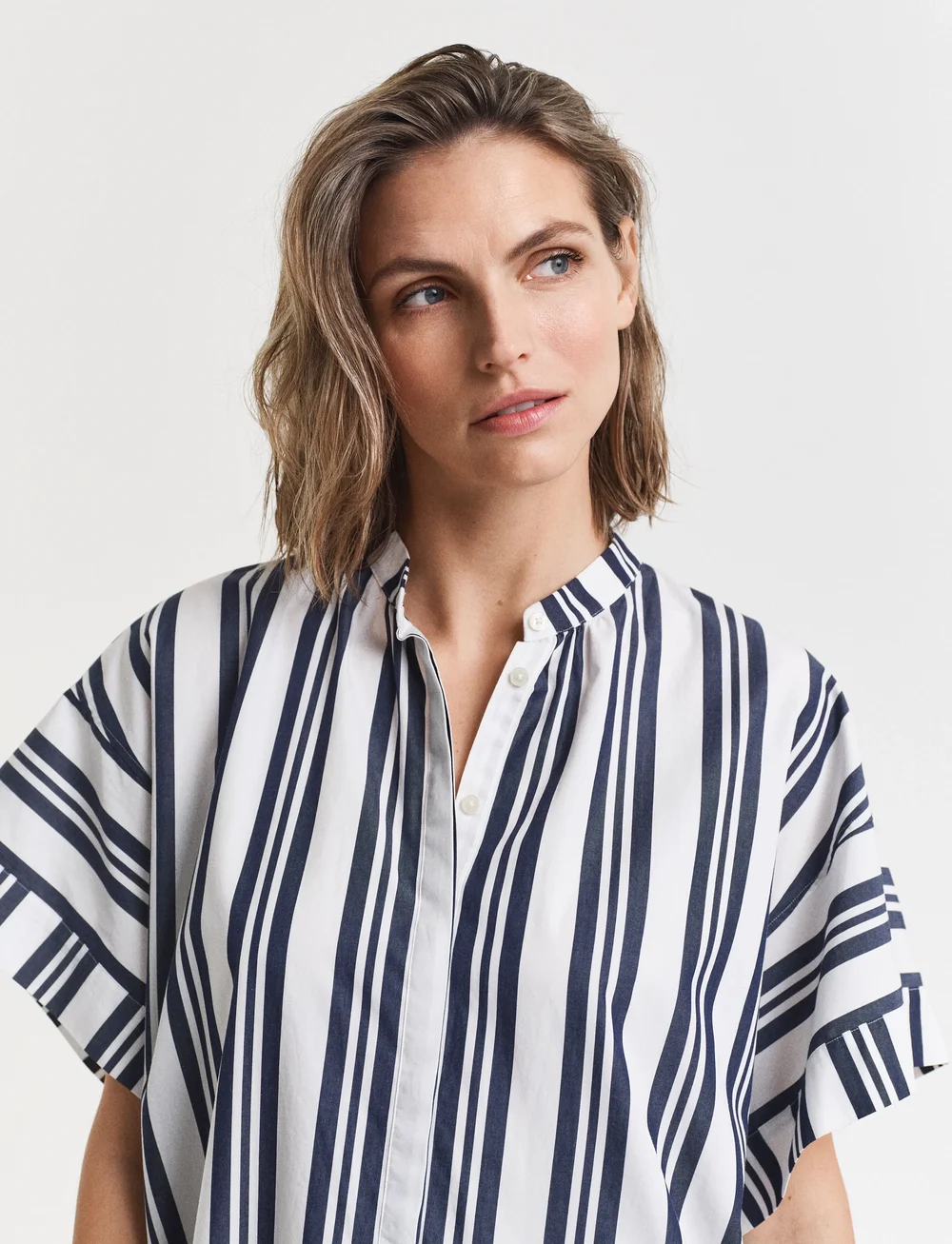 GANT - OS STRIPED CAFTAN DRESS - shirt dresses - classic blue - 4