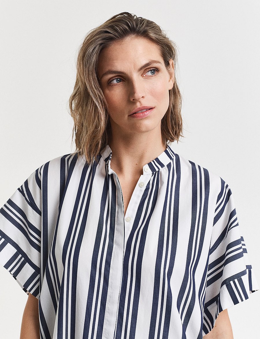 Gant - OS STRIPED CAFTAN DRESS - skjortekjoler - classic blue - 4