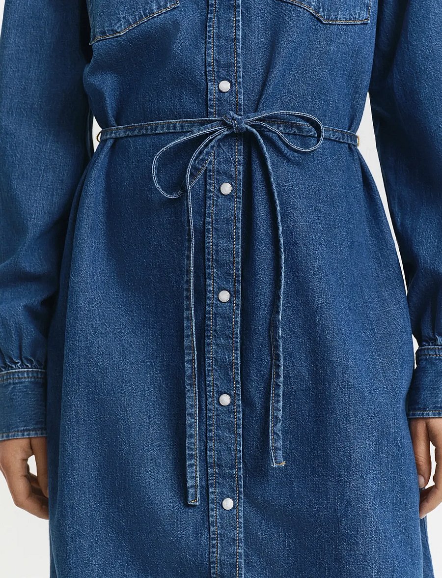 Gant - PUFF SLEEVE DENIM DRESS - denimkjoler - indigo - 3