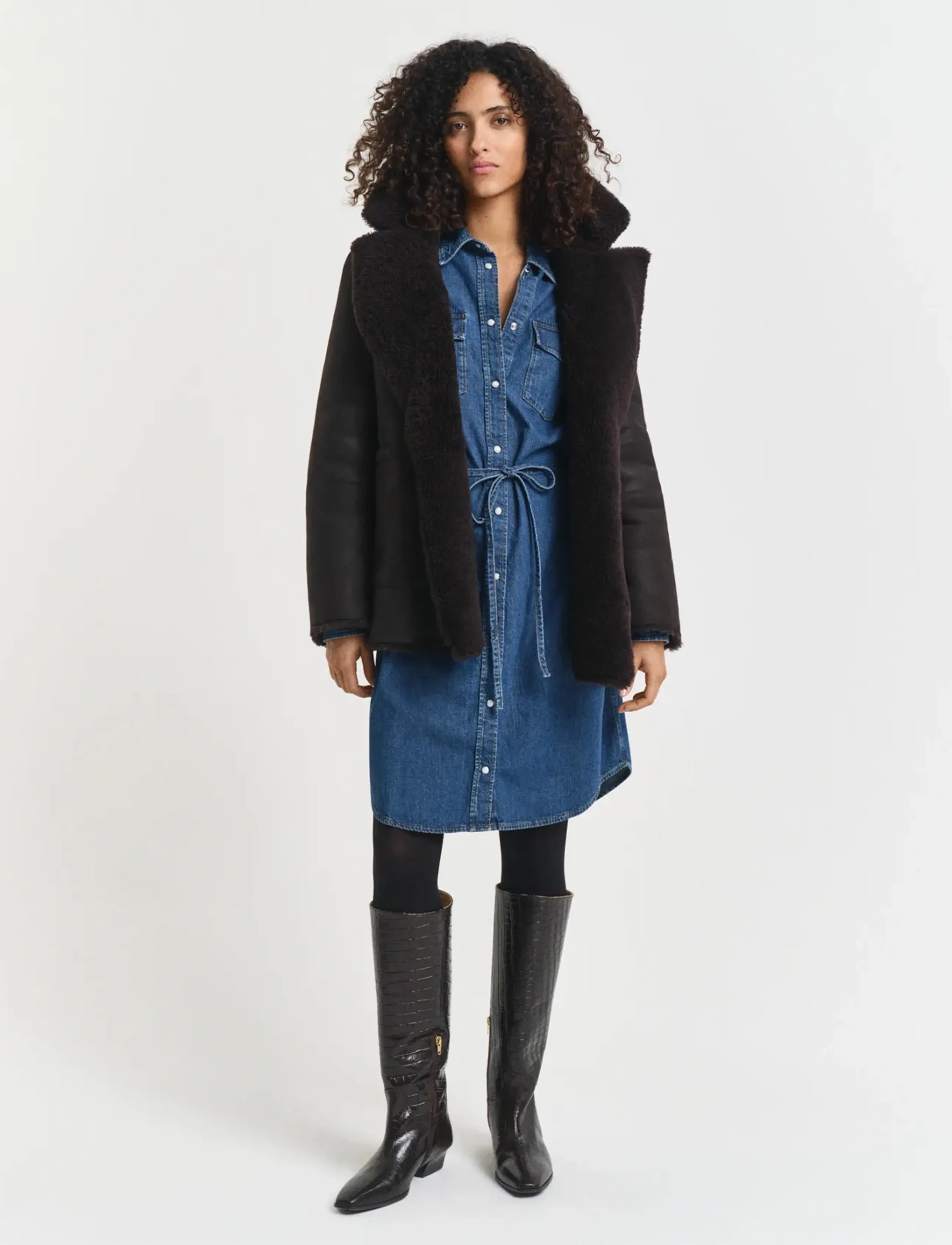 Gant Puff Sleeve Denim Dress skjortklänningar dam – bild 6