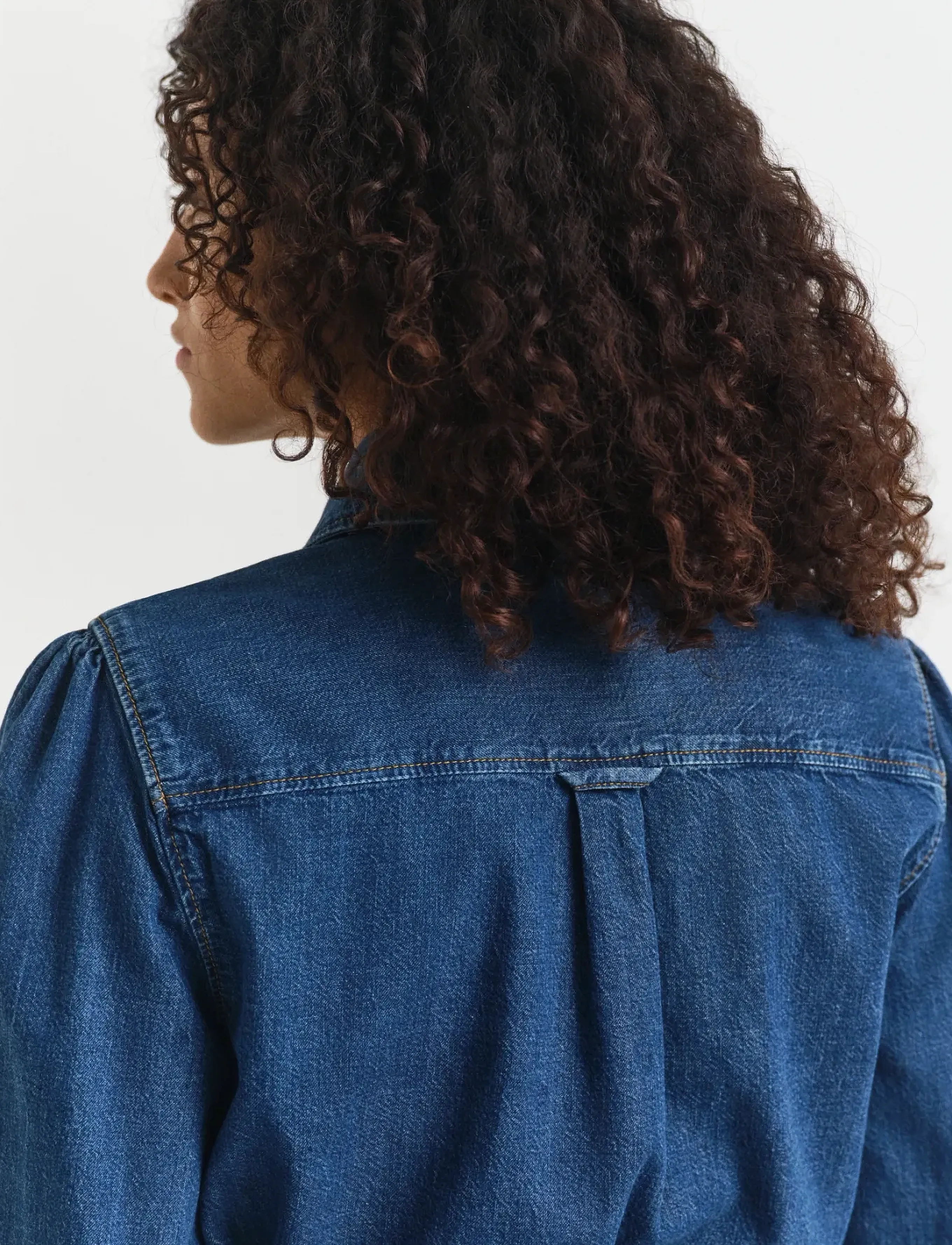 Gant Puff Sleeve Denim Dress skjortklänningar dam – bild 8