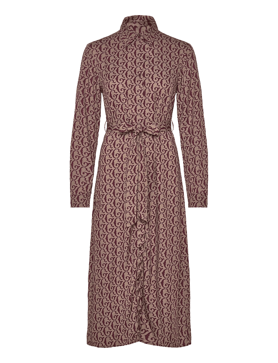 Gant - BELTED G PRINT SHIRT DRESS - hemdkleider - plum wine - 0