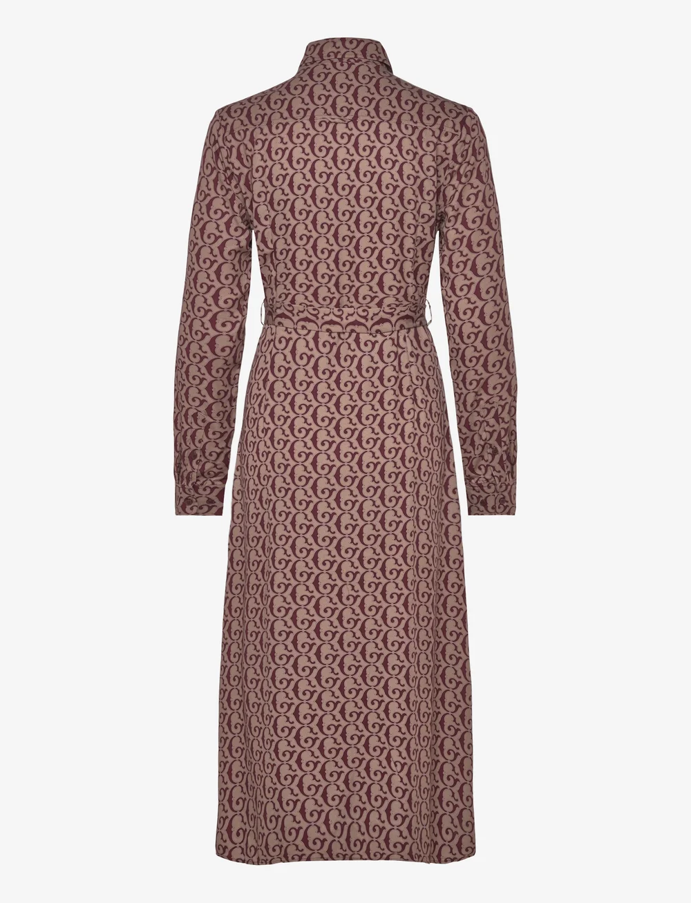 GANT - BELTED G PRINT SHIRT DRESS - hemdkleider - plum wine - 1