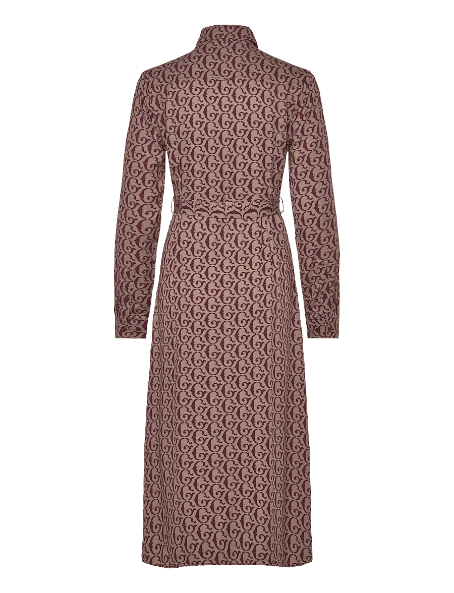 Gant - BELTED G PRINT SHIRT DRESS - hemdkleider - plum wine - 1
