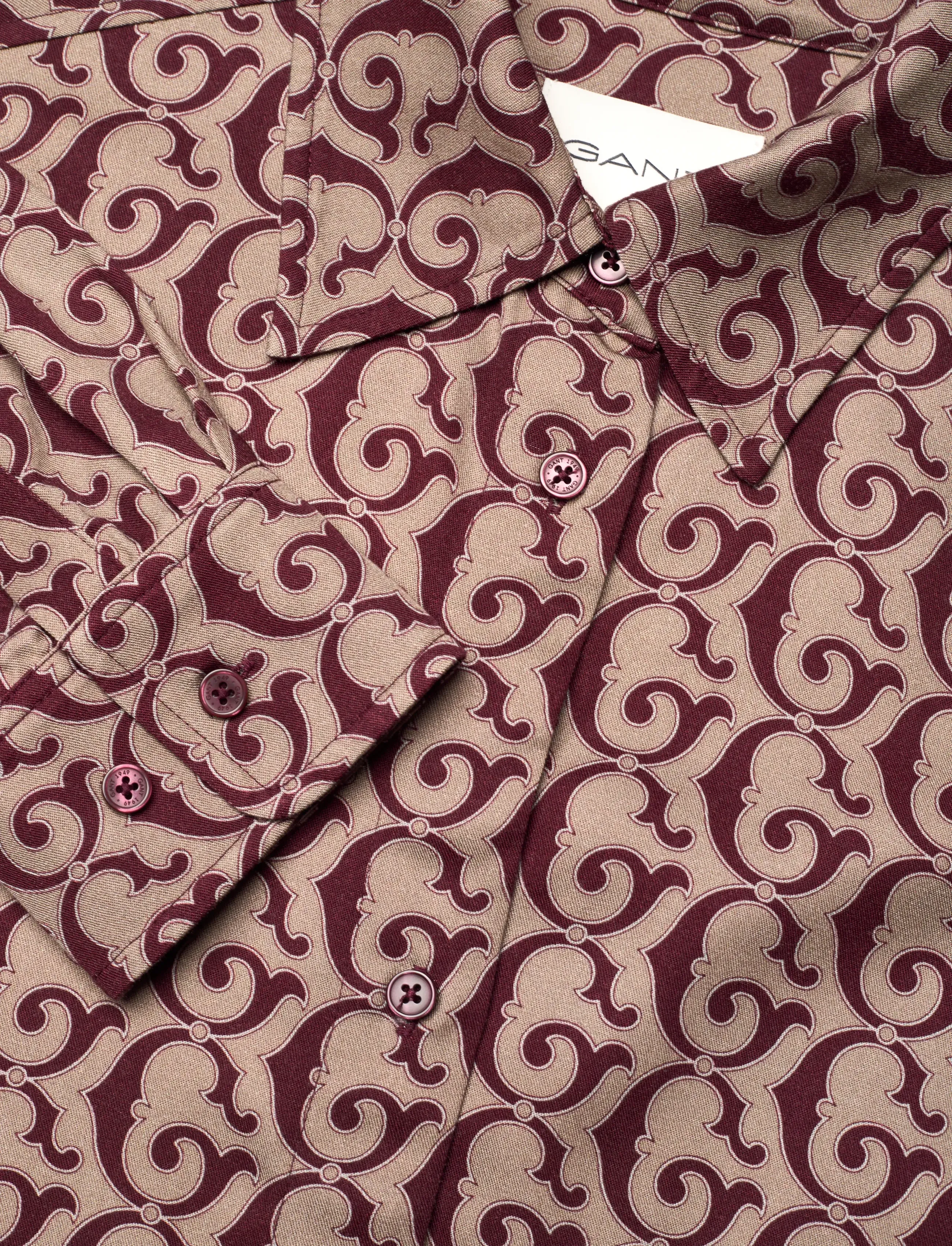 Gant - BELTED G PRINT SHIRT DRESS - robes chemises - plum wine - 2