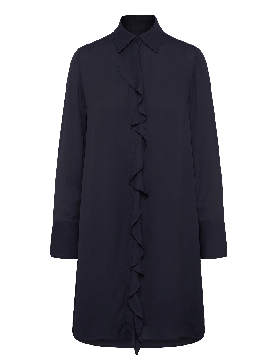 Gant - CREPE VISCOSE RUFFLE SHIRT DRESS - robes chemises - evening blue - 0
