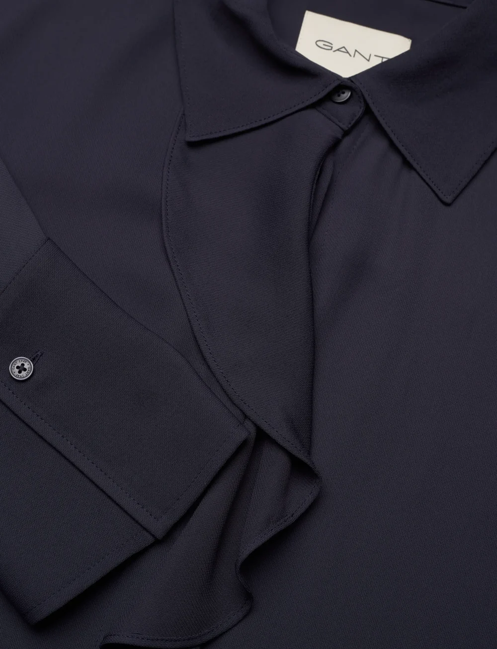 GANT - CREPE VISCOSE RUFFLE SHIRT DRESS - hemdkleider - evening blue - 2