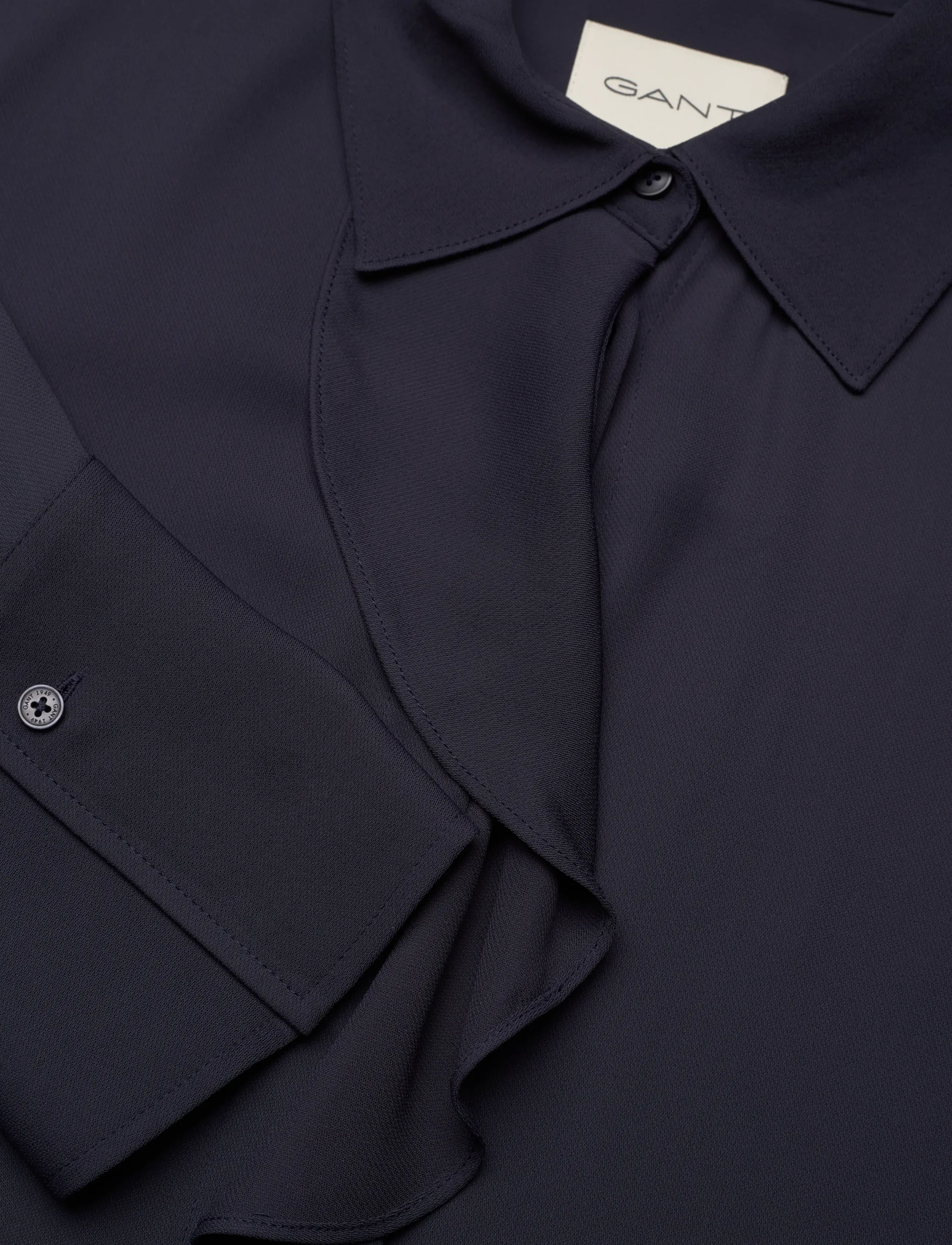 Gant - CREPE VISCOSE RUFFLE SHIRT DRESS - robes chemises - evening blue - 2