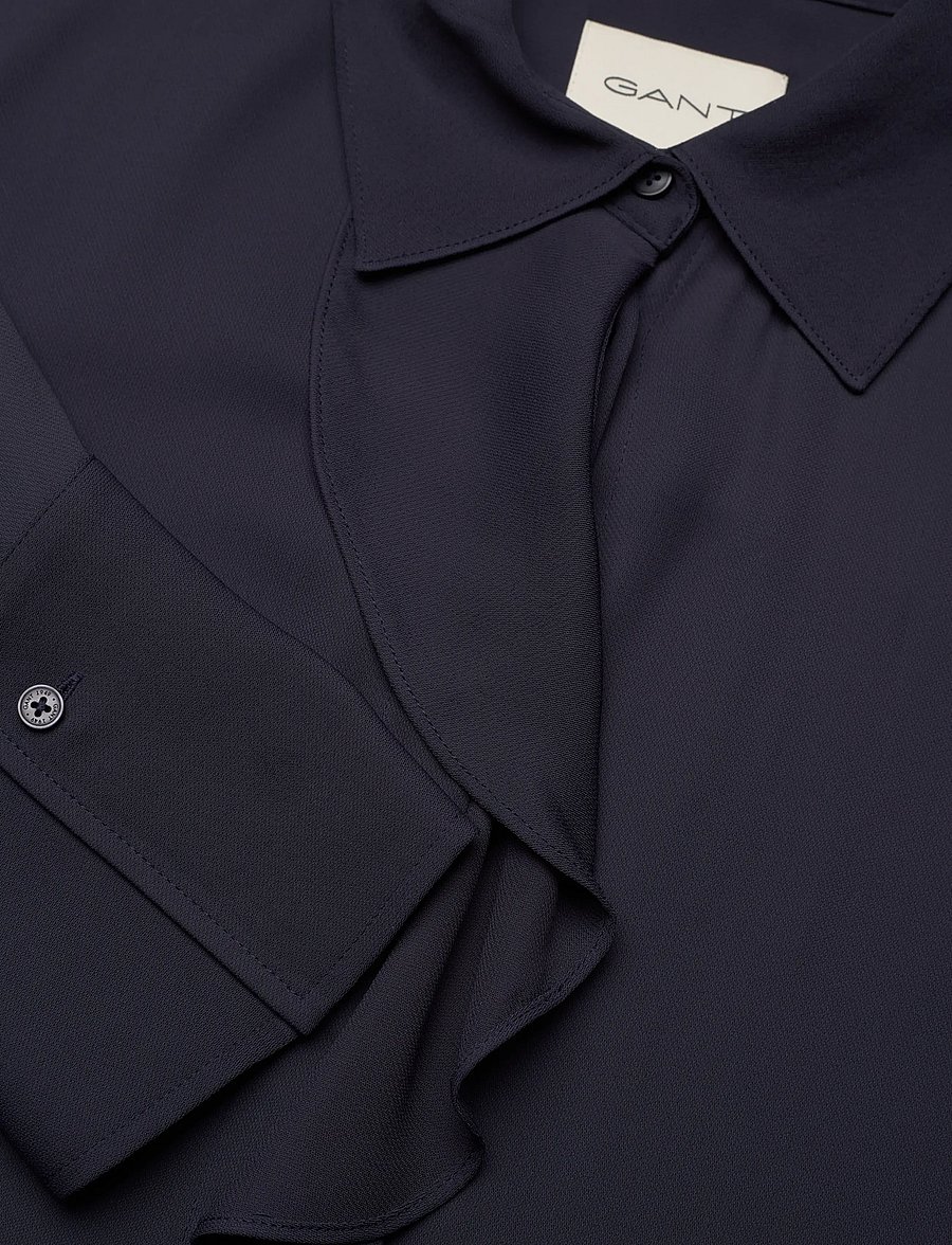 Gant - CREPE VISCOSE RUFFLE SHIRT DRESS - robes chemises - evening blue - 2