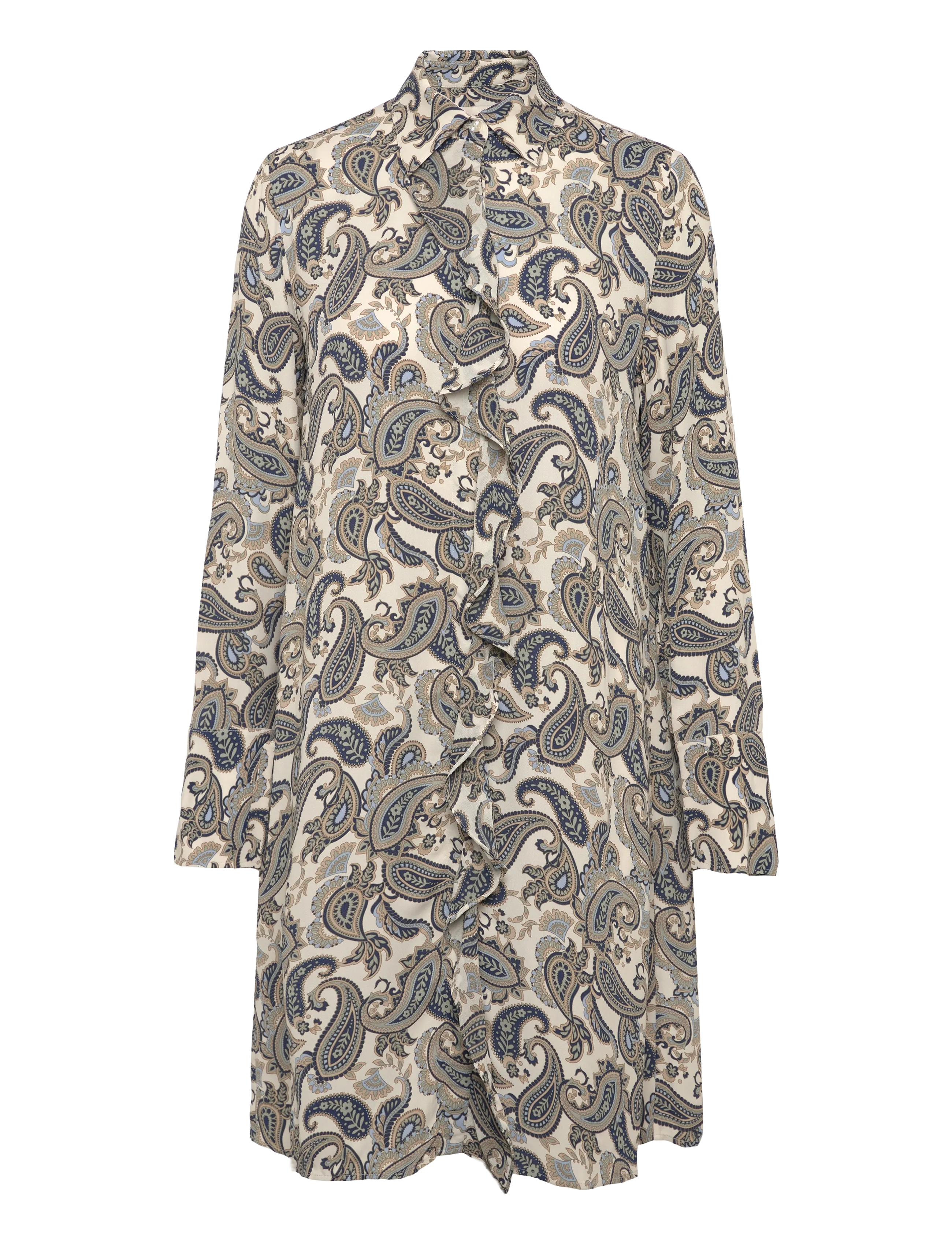 GANT PAISLEY PRINT RUFFLE SHIRT DRESS - Officewear - PERSIAN BLUE / blue