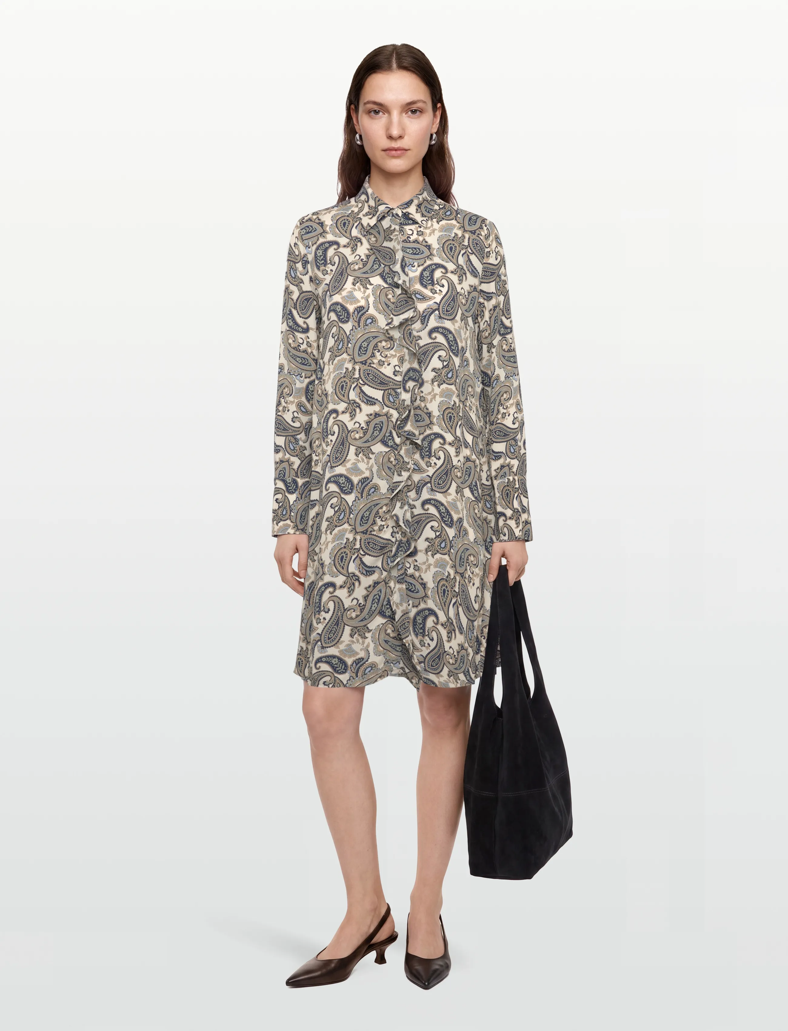 Gant Paisley Print Ruffle Shirt Dress, 36, Dresses, Blau - Knee-length & Midi, Frauen