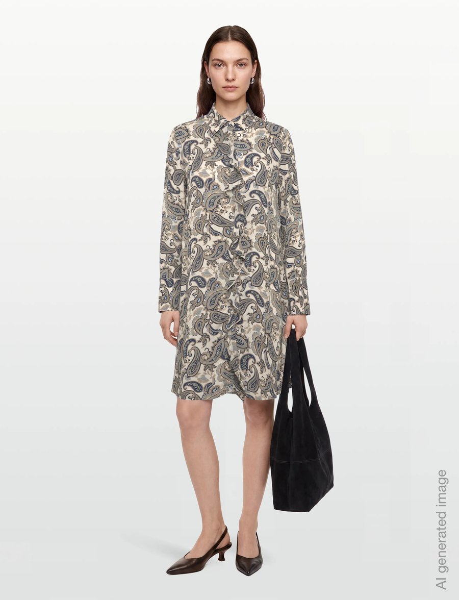 Gant - PAISLEY PRINT RUFFLE SHIRT DRESS - kreklkleitas - persian blue - 0