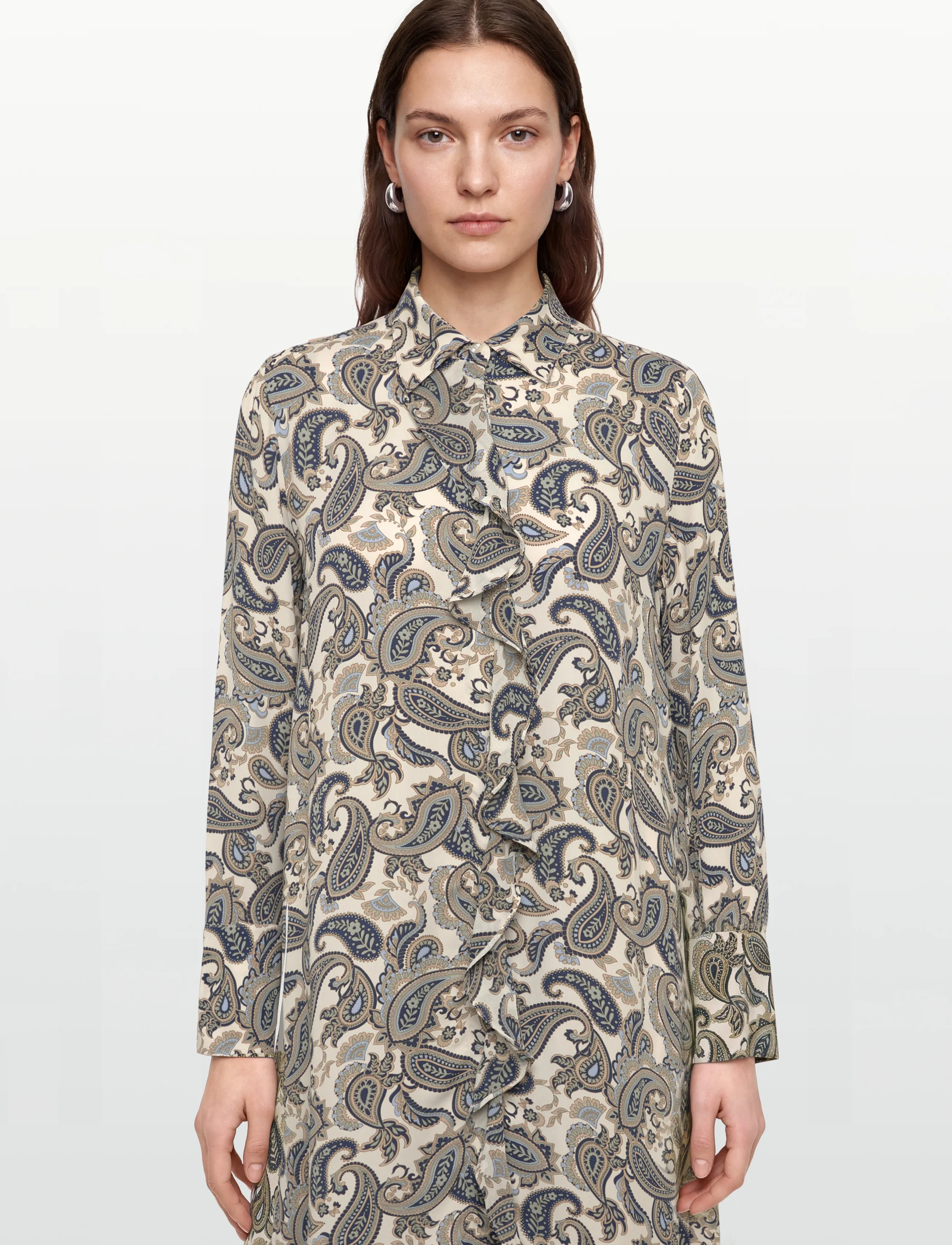 Gant - PAISLEY PRINT RUFFLE SHIRT DRESS - midikleider - persian blue - 3