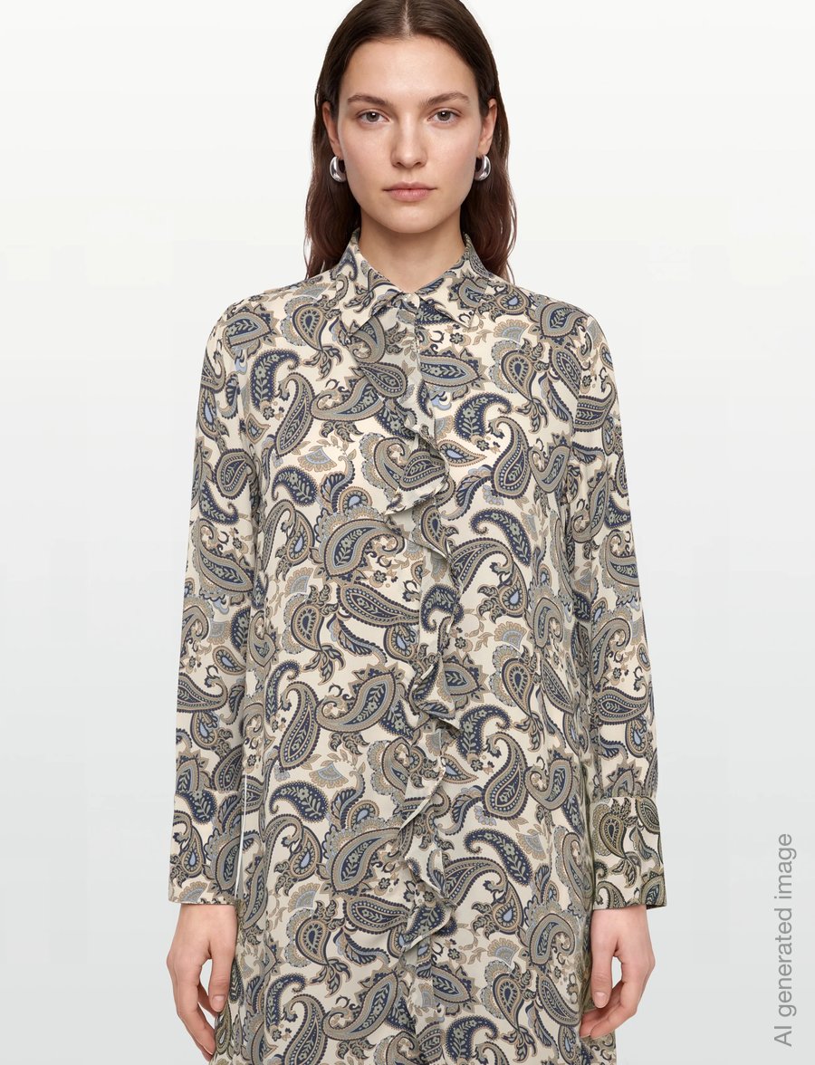 Gant - PAISLEY PRINT RUFFLE SHIRT DRESS - kreklkleitas - persian blue - 3