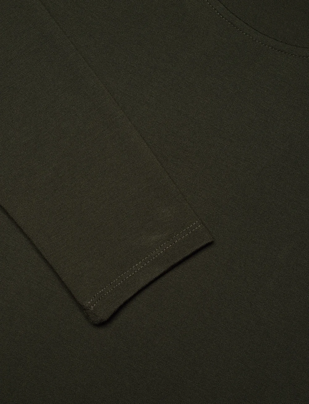 GANT - MIDI JERSEY WOVEN COMBO LS DRESS - midiklänningar - dark moss green - 2