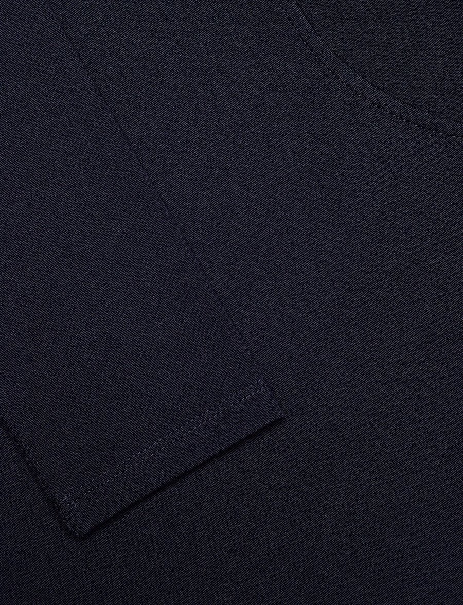 Gant - MIDI JERSEY WOVEN COMBO LS DRESS - midi dresses - evening blue - 2