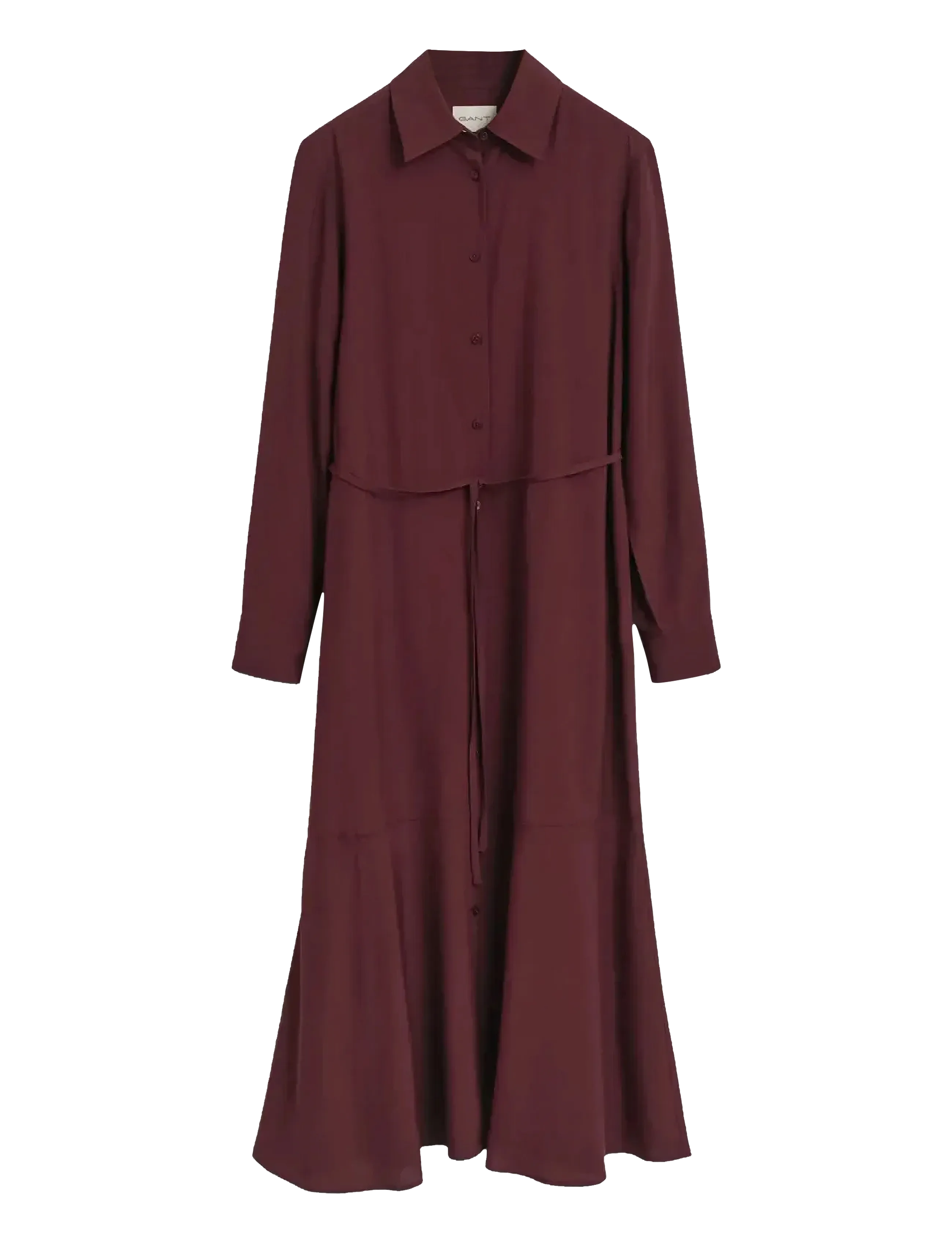 GANT MIDI VISCOSE SHIRT DRESS - Kleider - PLUM WINE / multi