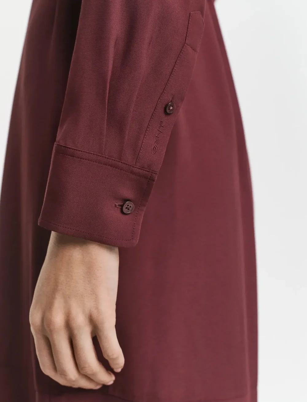 GANT - MIDI VISCOSE SHIRT DRESS - midi kjoler - plum wine - 5