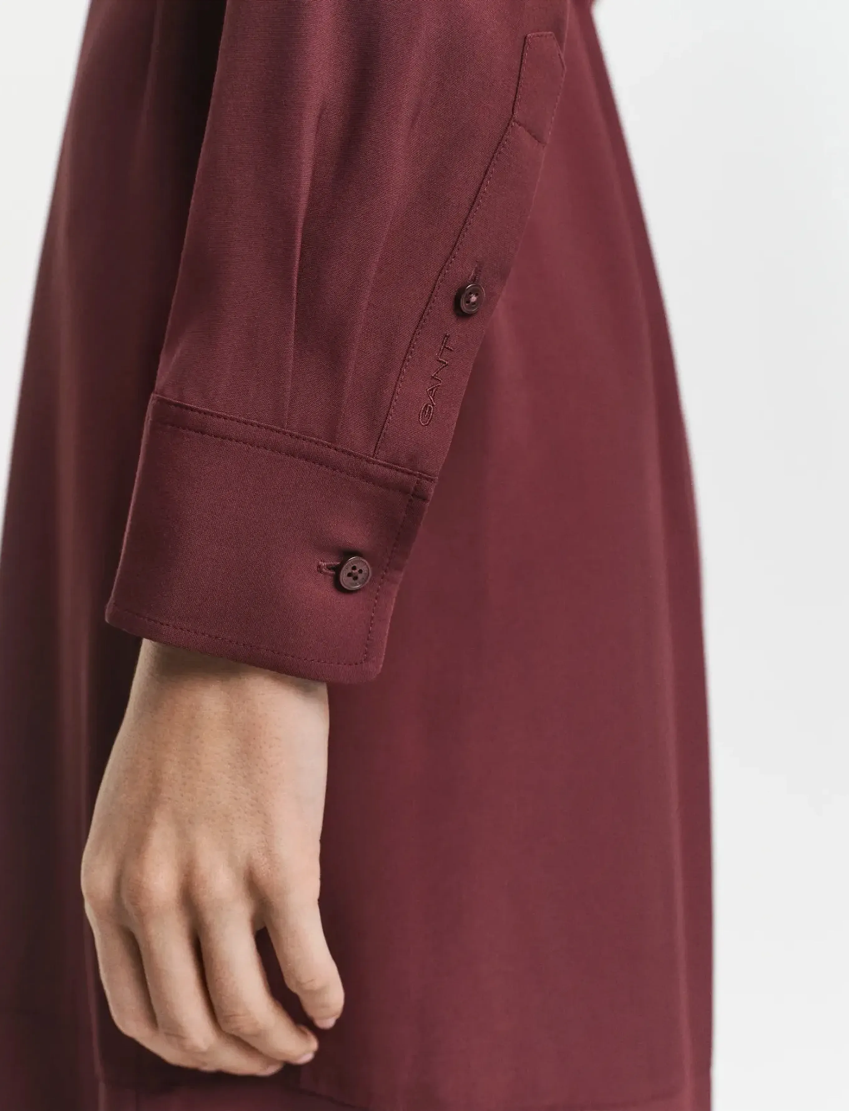 Gant - MIDI VISCOSE SHIRT DRESS - midi kjoler - plum wine - 5