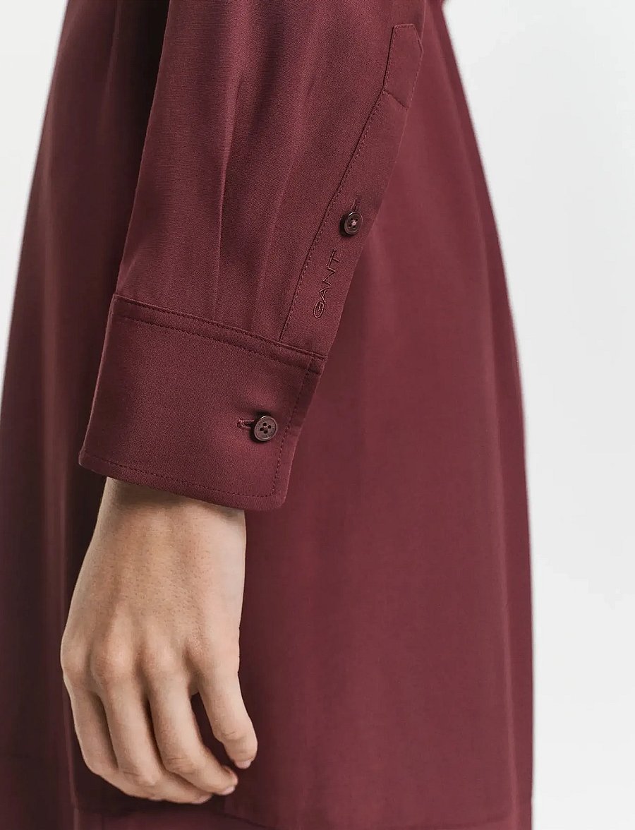 Gant - MIDI VISCOSE SHIRT DRESS - midi kjoler - plum wine - 5