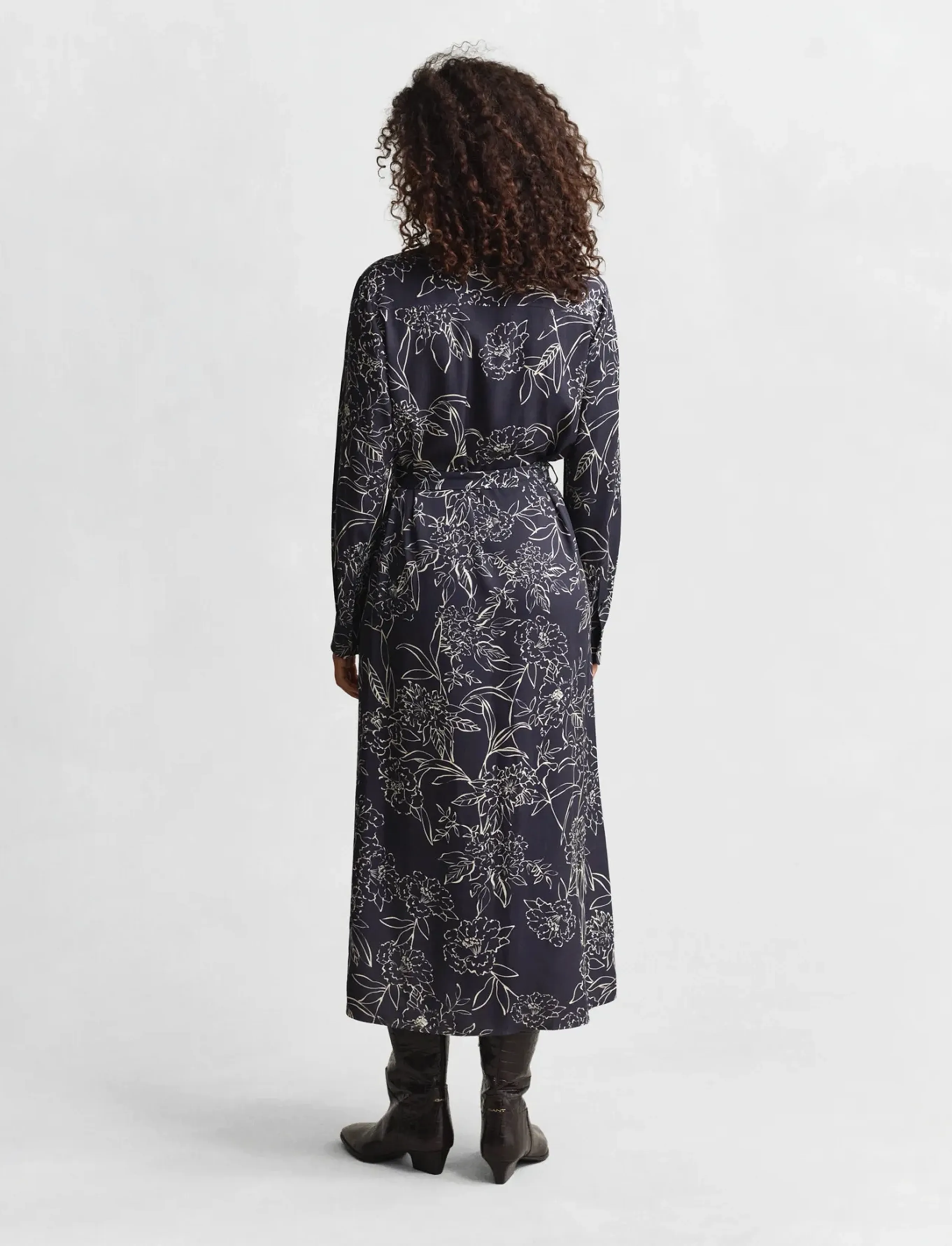 Gant - FLORAL PRINT LS SHIRT DRESS - robes midi - evening blue - 2