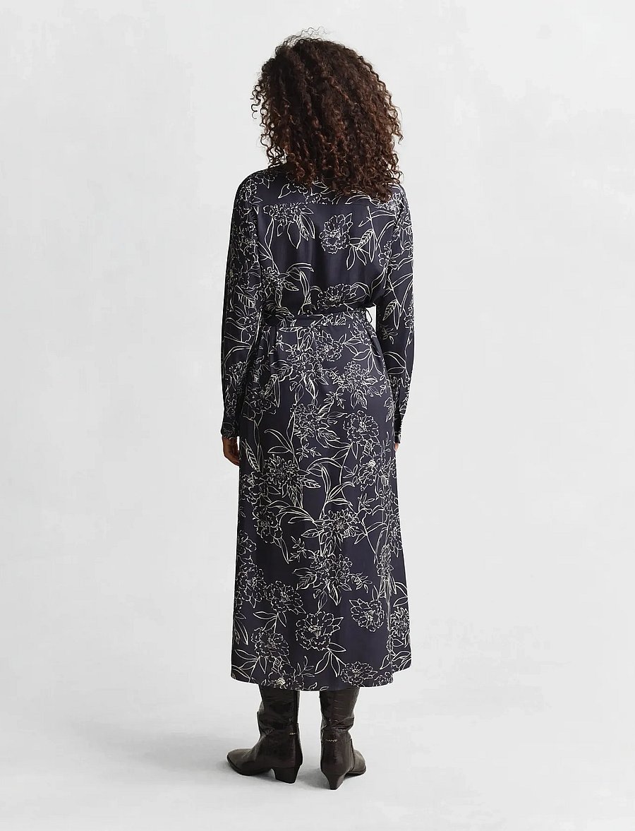 Gant - FLORAL PRINT LS SHIRT DRESS - robes midi - evening blue - 2