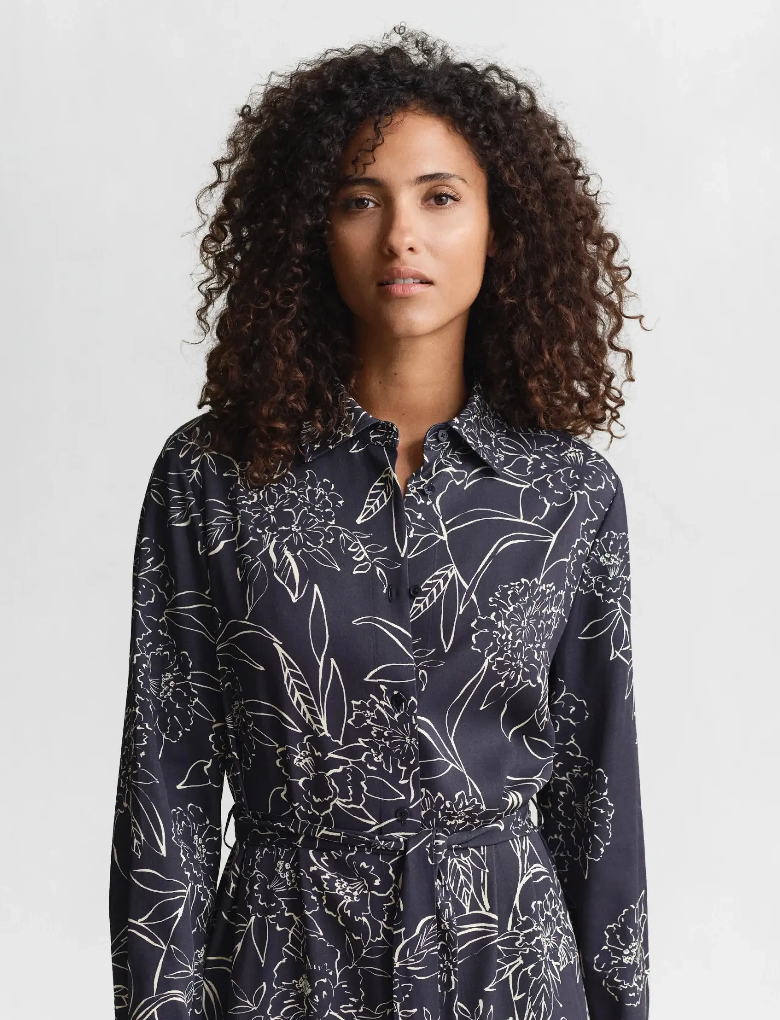 Gant - FLORAL PRINT LS SHIRT DRESS - robes midi - evening blue - 3